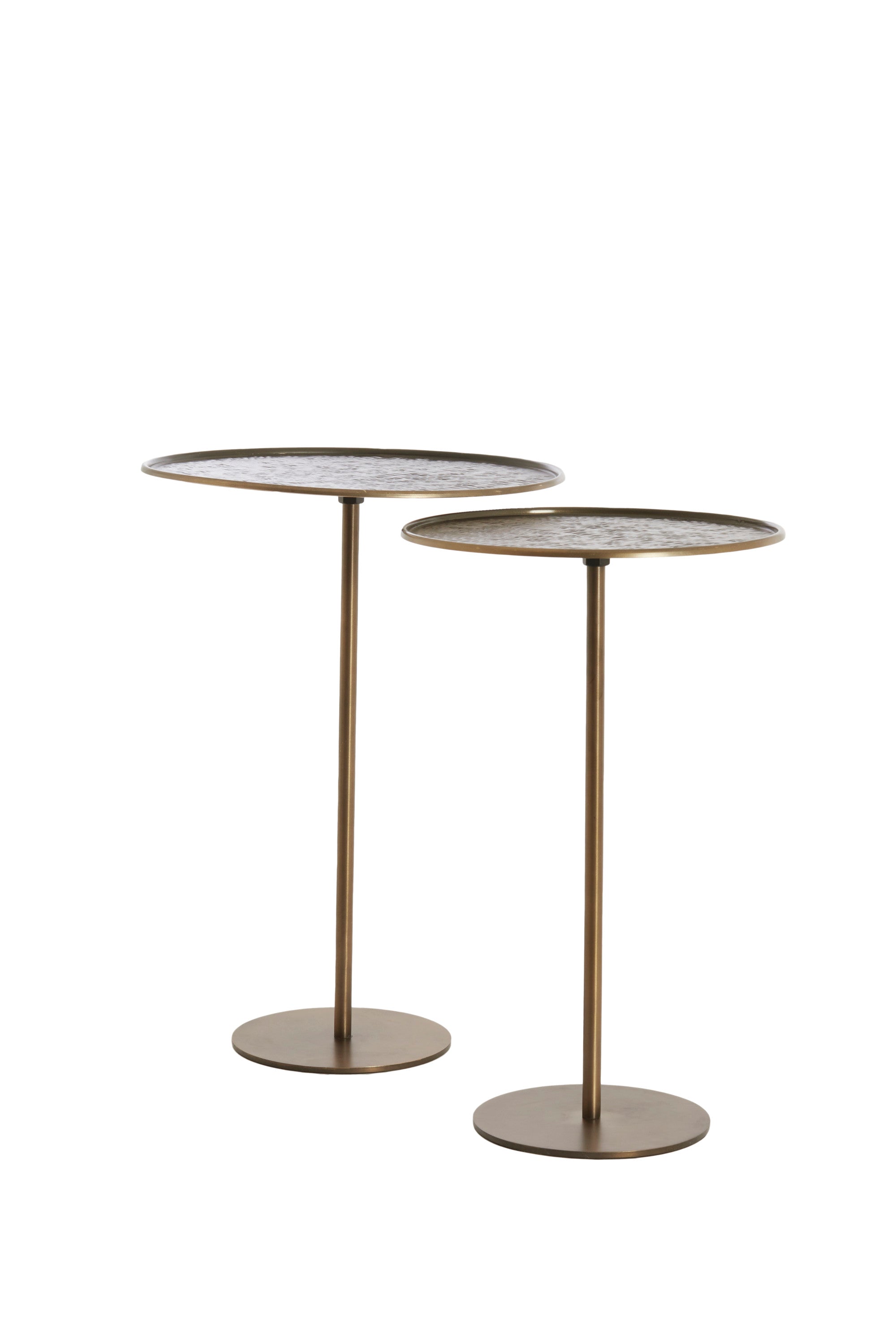 Lia Set of 2 Brown Bronze Metal Round Side Tables