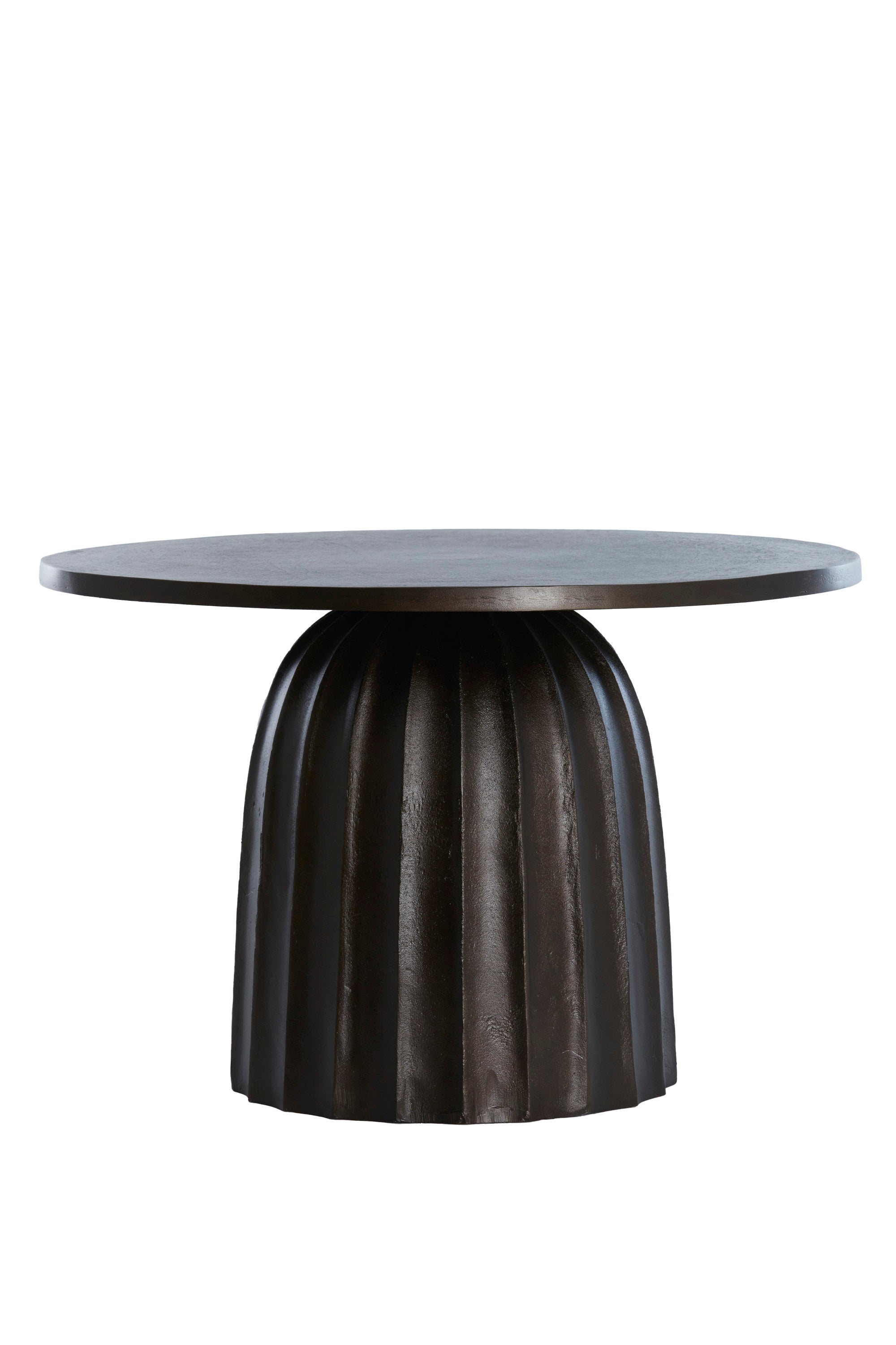 Veglia Matt Dark Brown Metal Round Side Table 38cm