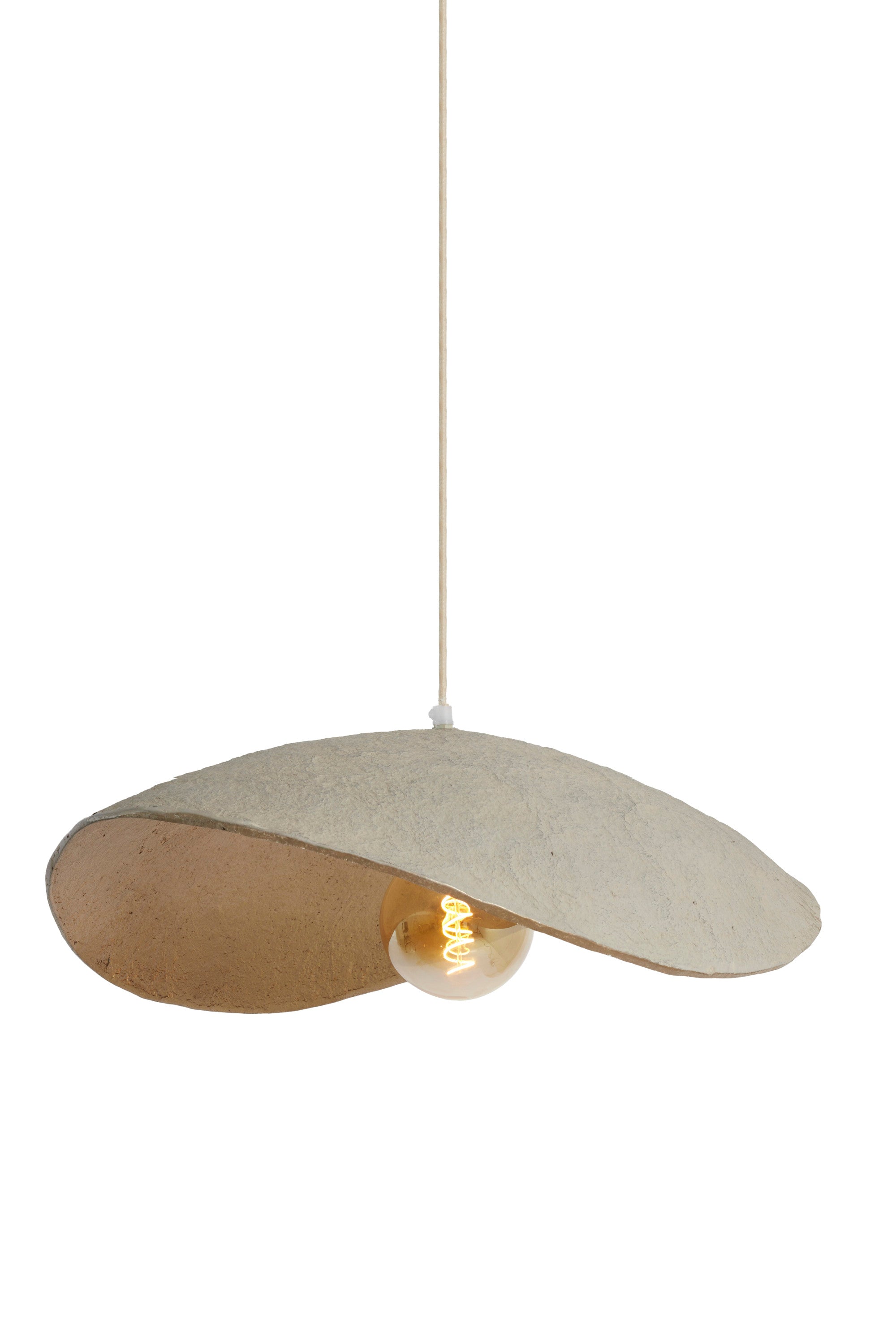 Lonia Grey & Antique Bronze Papier Mâché Pendant Light 71cm
