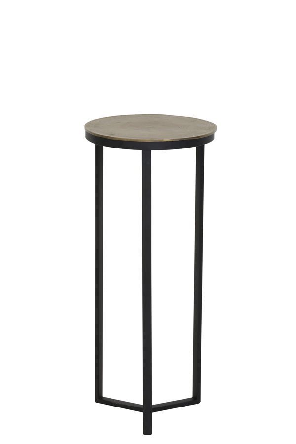 Retiro Matt Black & Raw Antique Bronze Metal Plinth 81cm