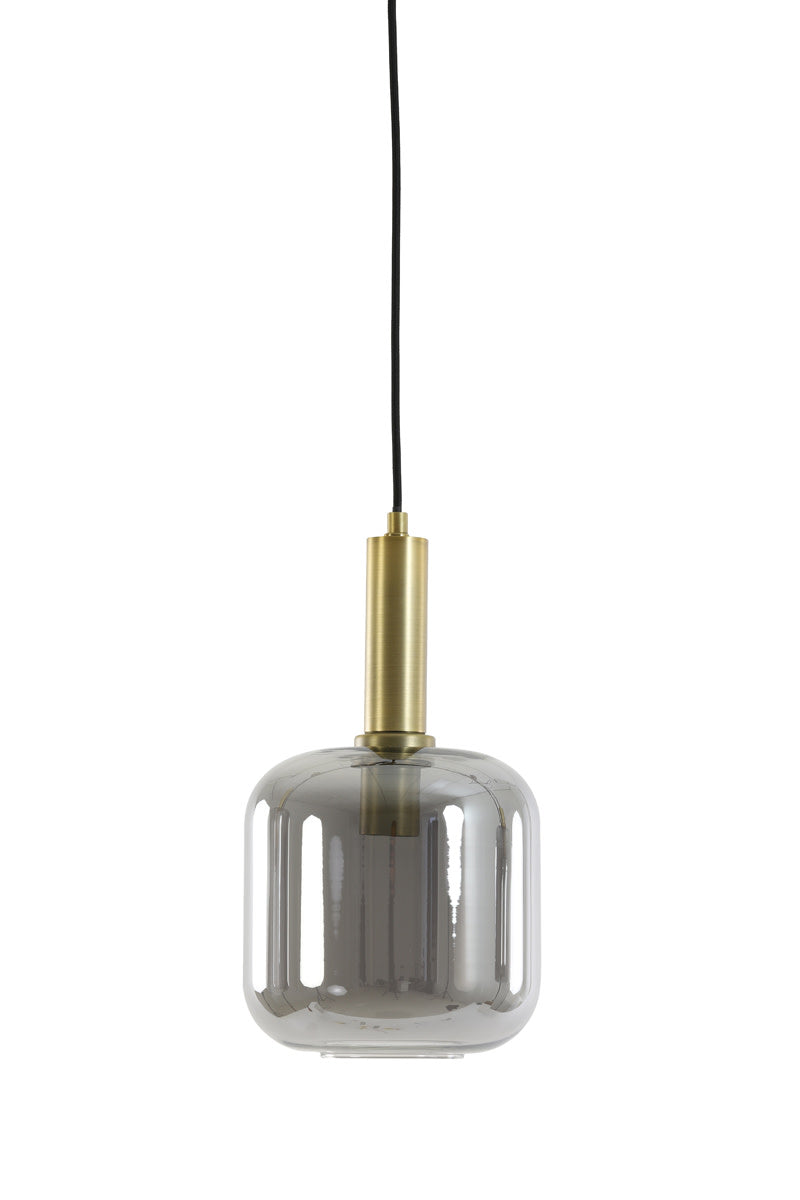 Lekar Antique Bronze & Smoked Glass Pendant Light 16cm