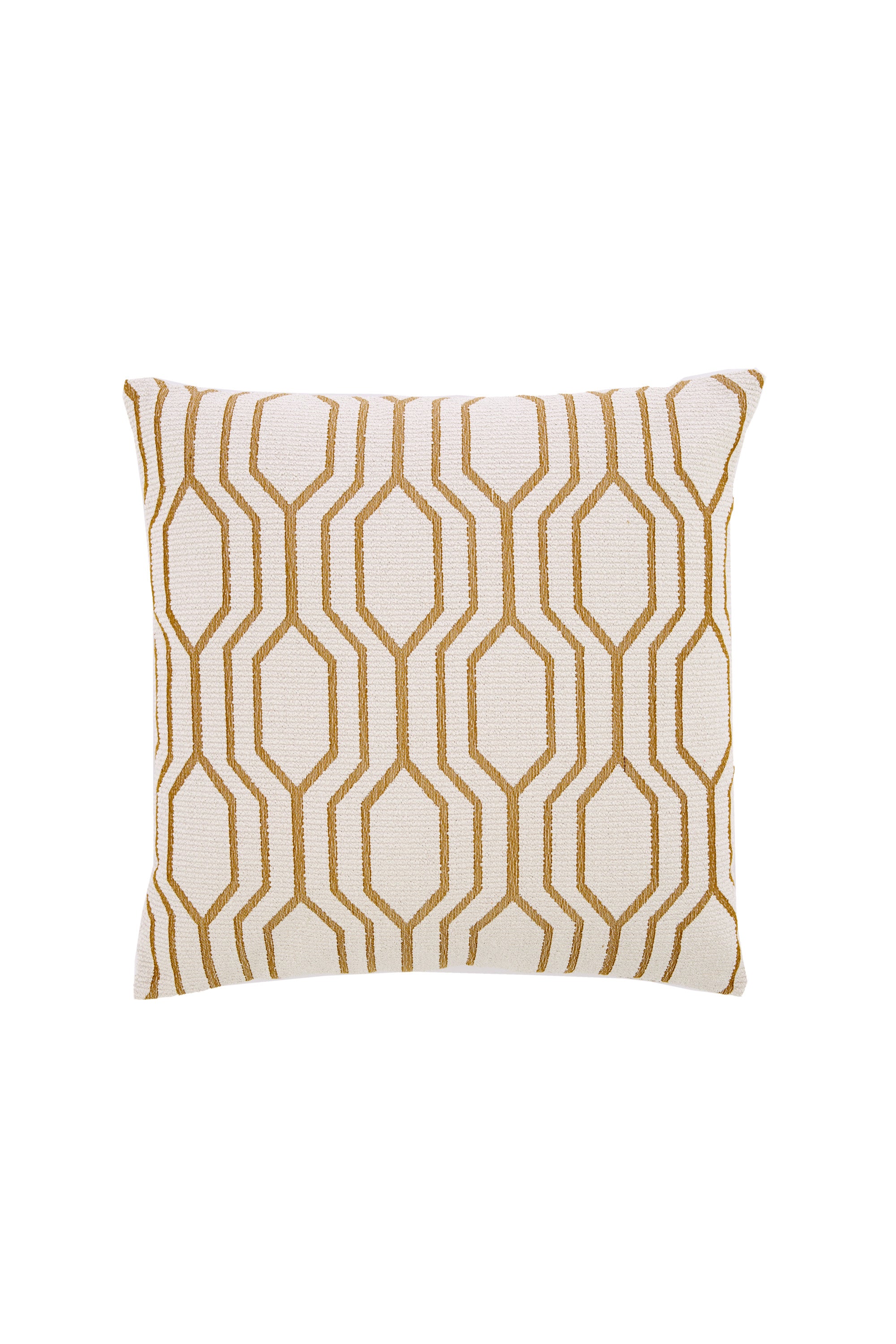 Joplin Cream & Gold Geometric Square Cushion 45x45cm