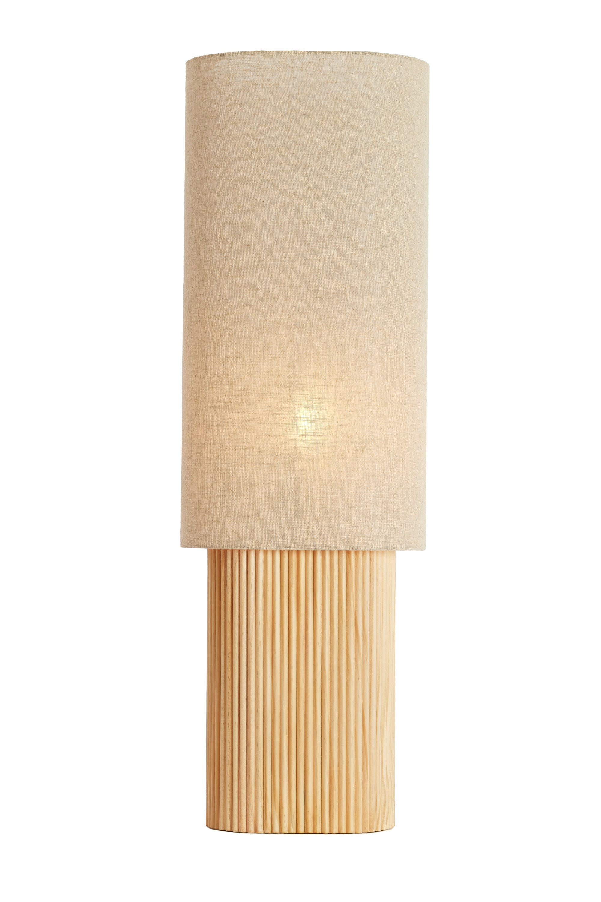 Laslo Natural Wood & Linen Table Lamp 94cm