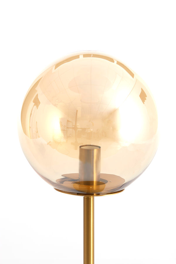 Medina Amber Glass & Gold Table Lamp