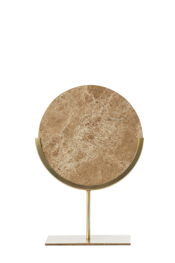 Moreno Brown Marble & Antique Bronze Ornament on Stand 38.5cm