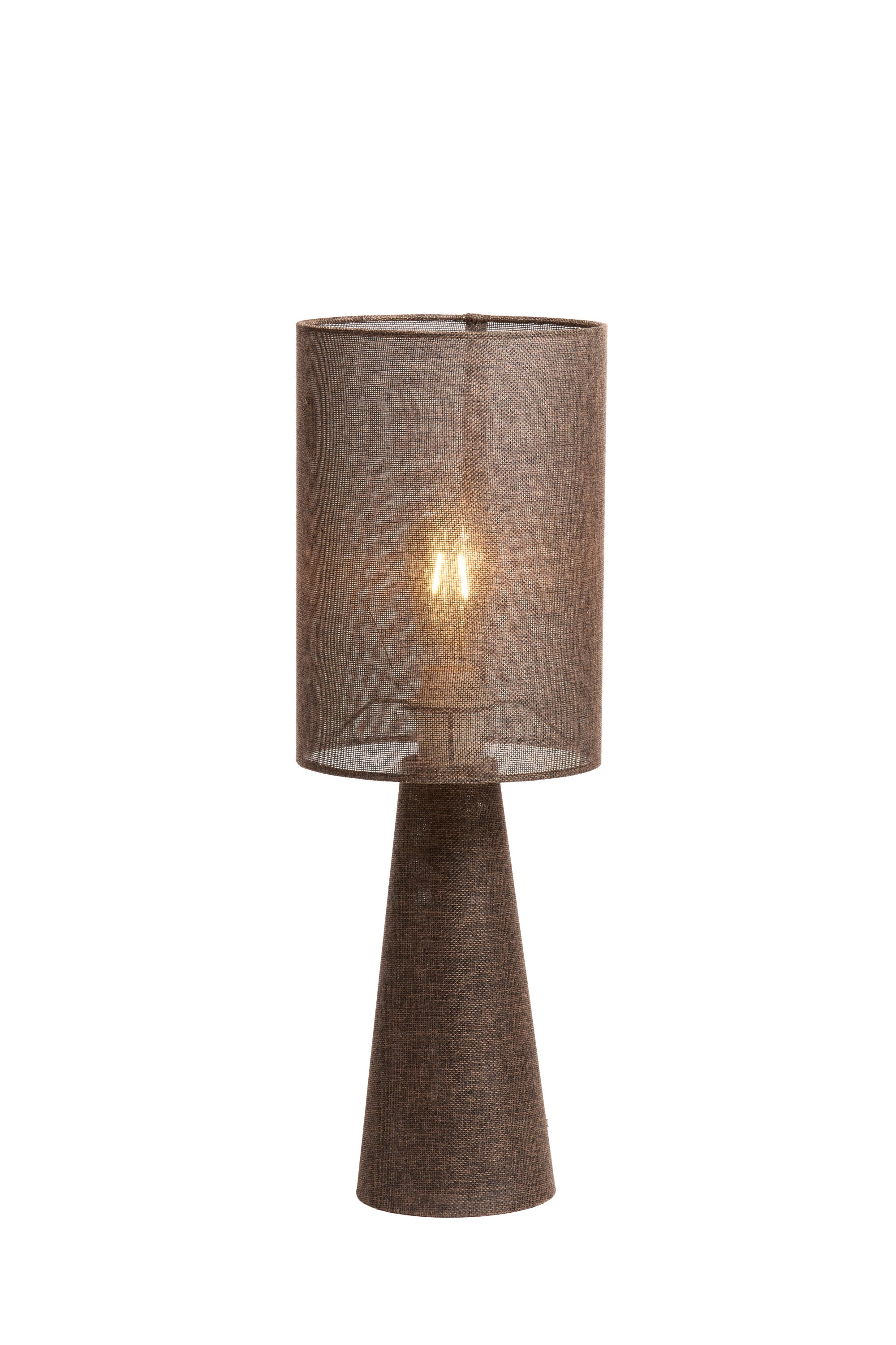 Micky Brown Linen Table Lamp