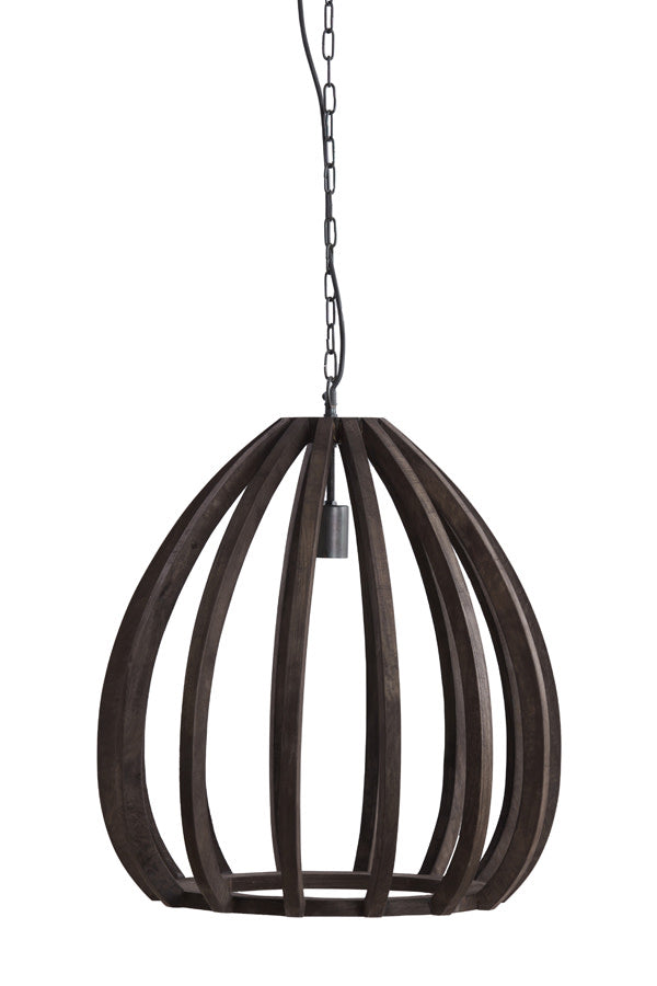 Barsia Dark Brown Wood Pendant Light 50cm