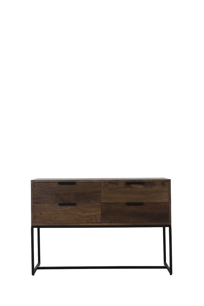 Meave Matt Dark Brown Wood Console Table