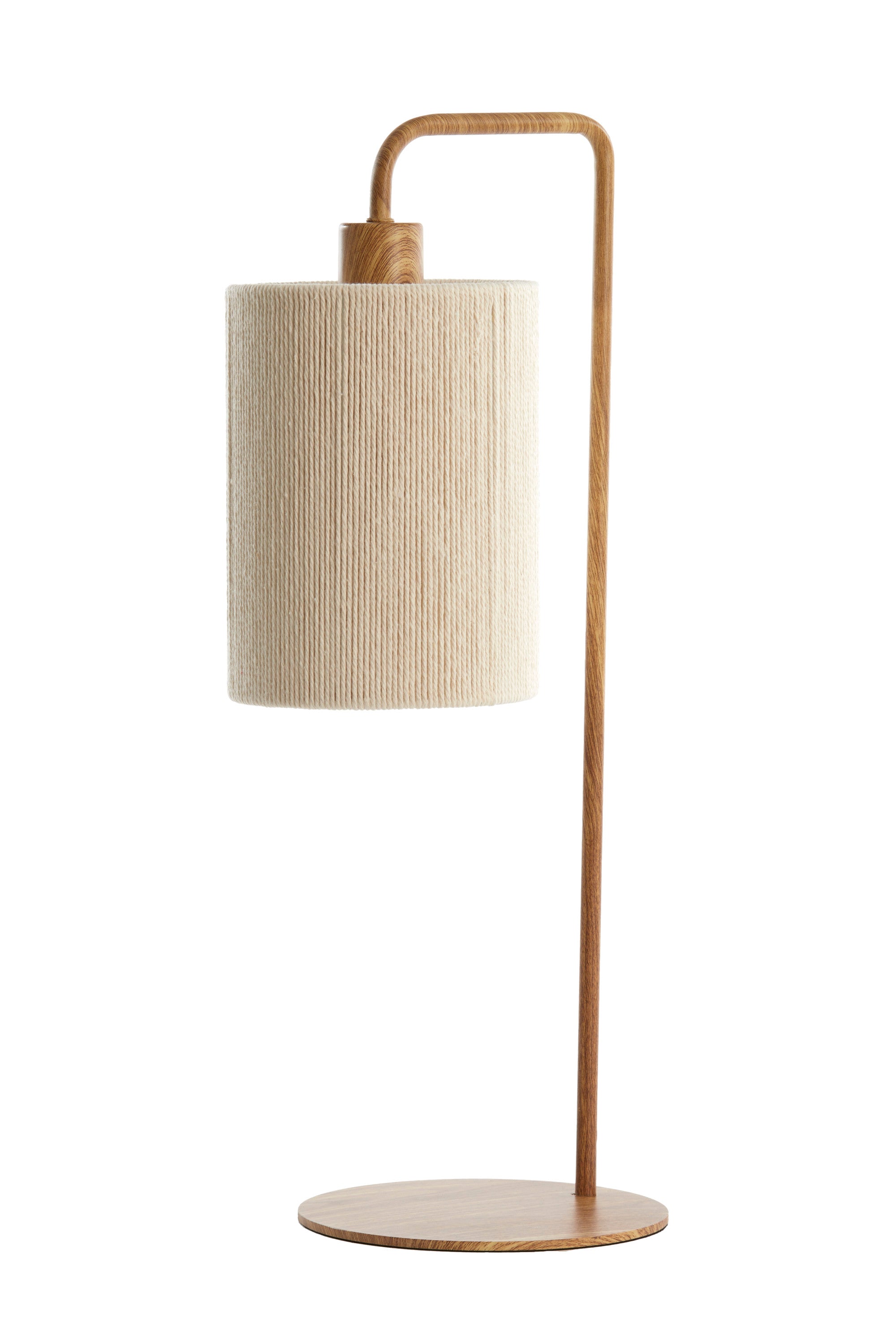 Donio Natural Wood Effect & Cream Rope Table Lamp