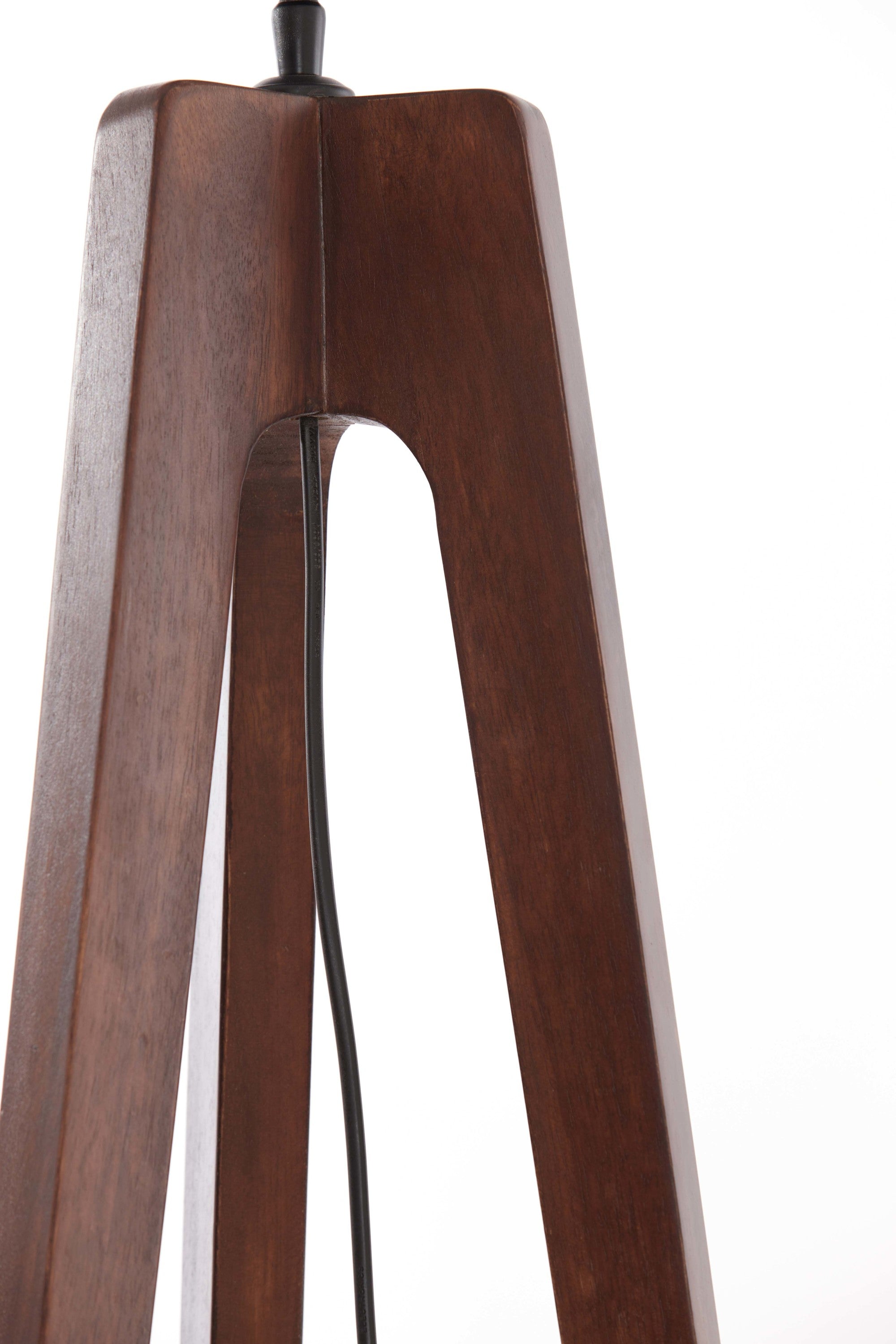 Troina Russet Wood Tripod Floor Lamp
