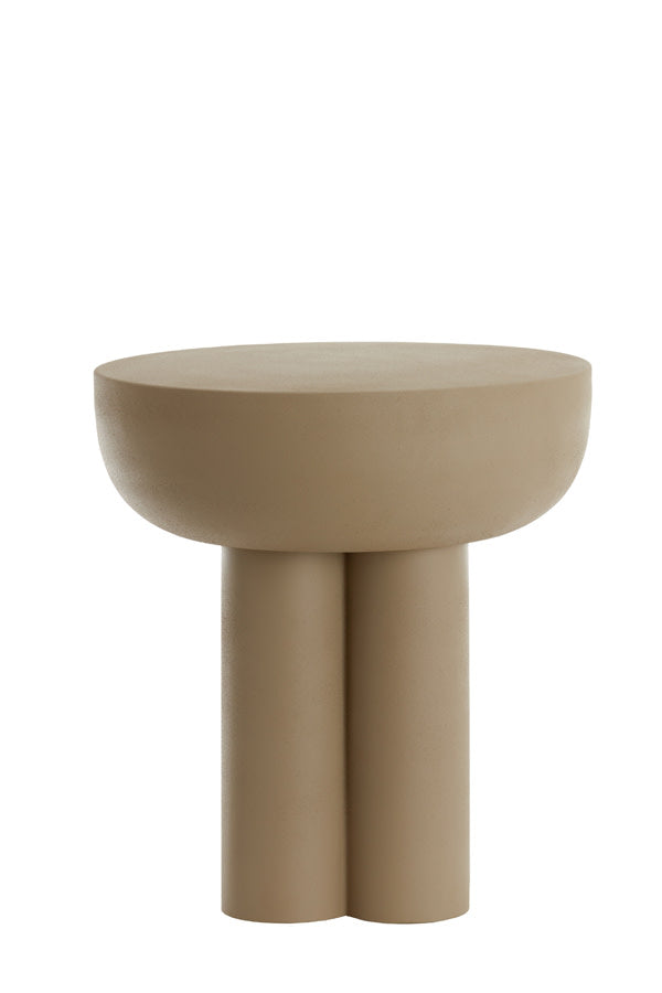 Mikola Matt Light Grey Metal Round Side Table