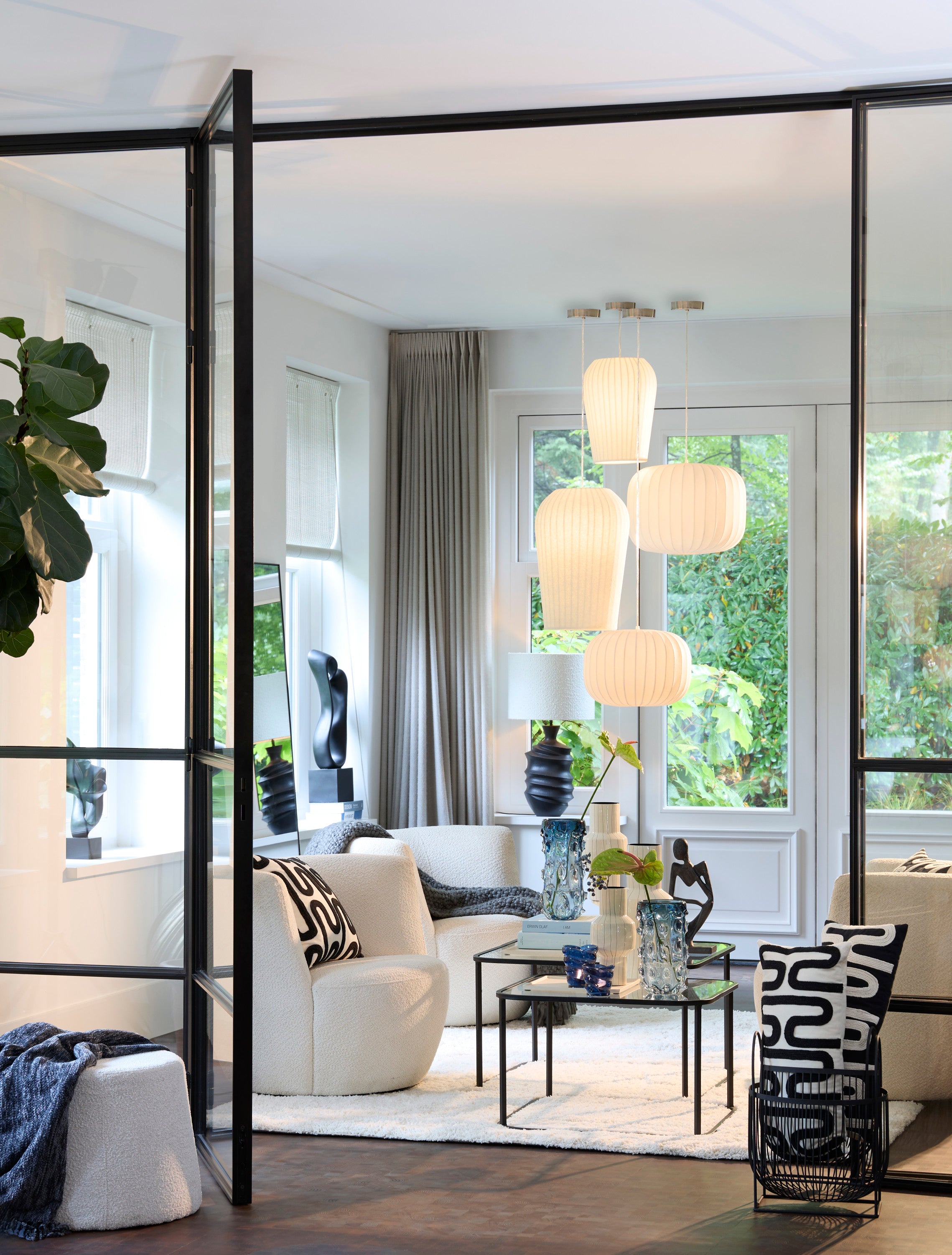 Lexa White Pendant Light 44cm