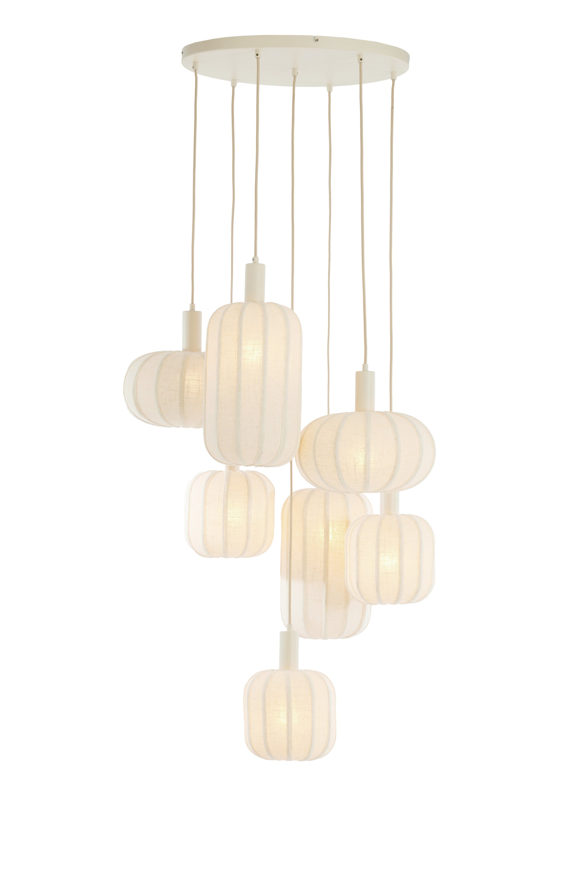 Tufia Cream Linen 7 Light Pendant Light