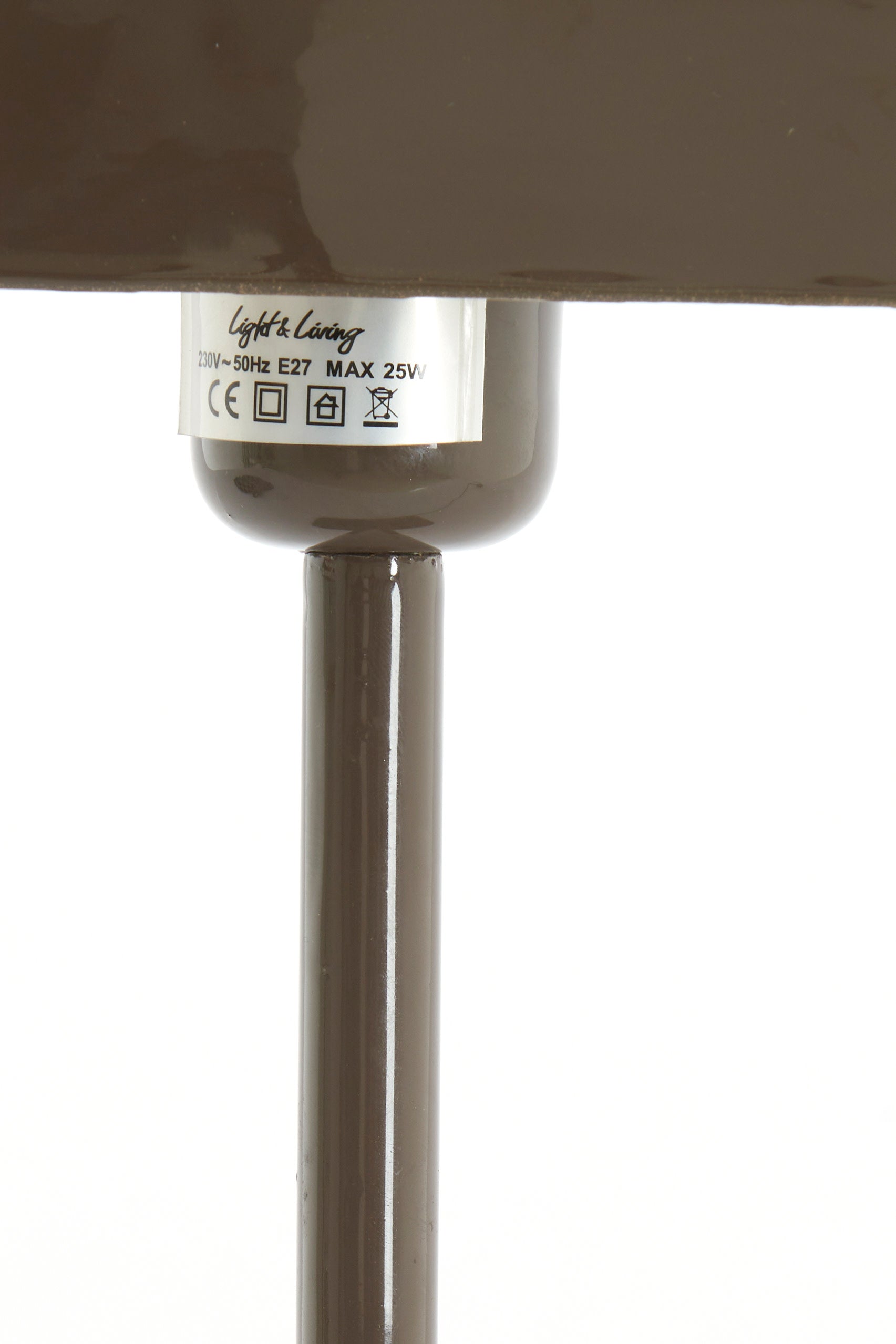 Elenie Gloss Dark Brown Metal Table Lamp 48cm