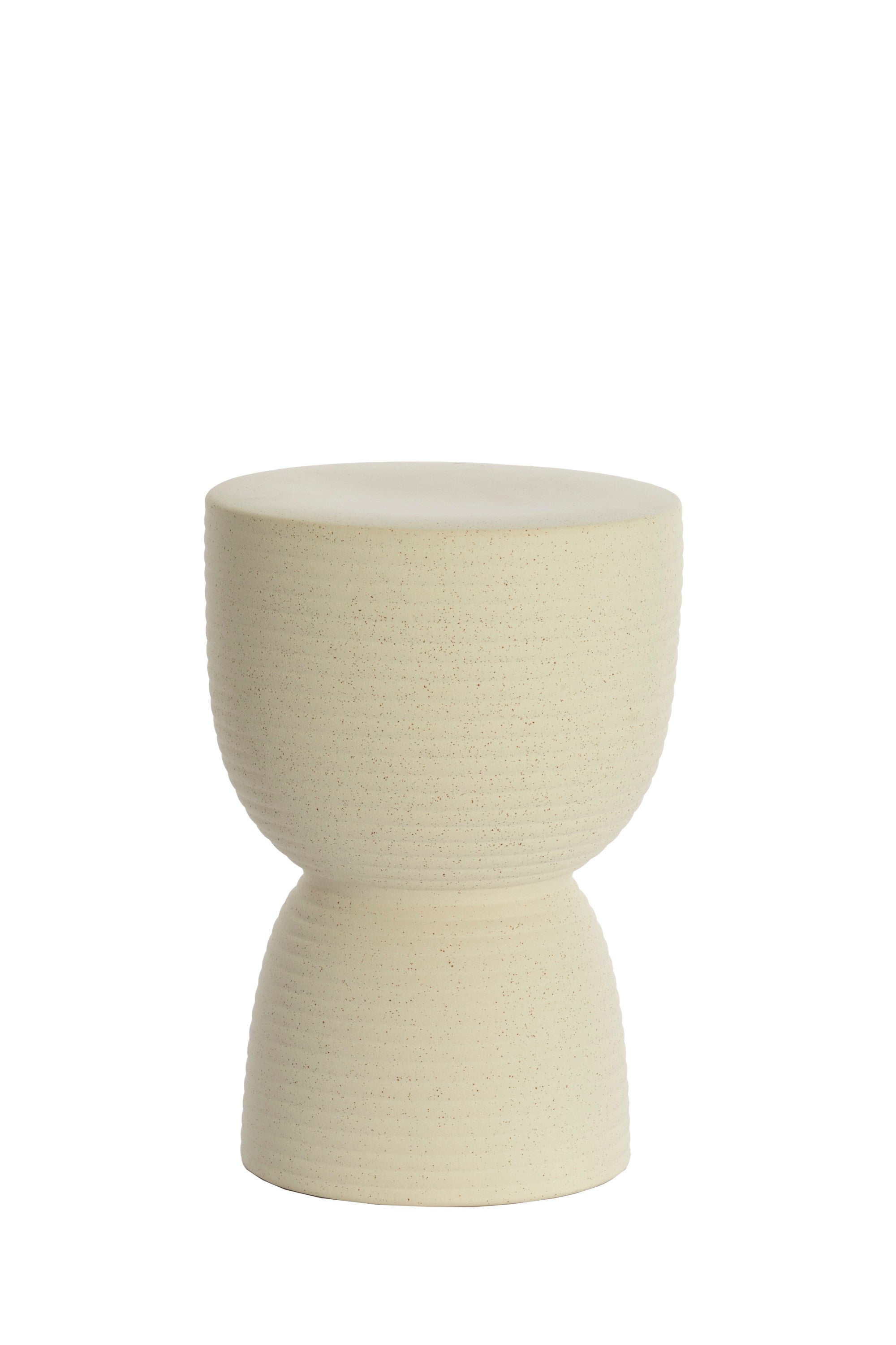 Finca Matt Cream Ceramic Round Side Table