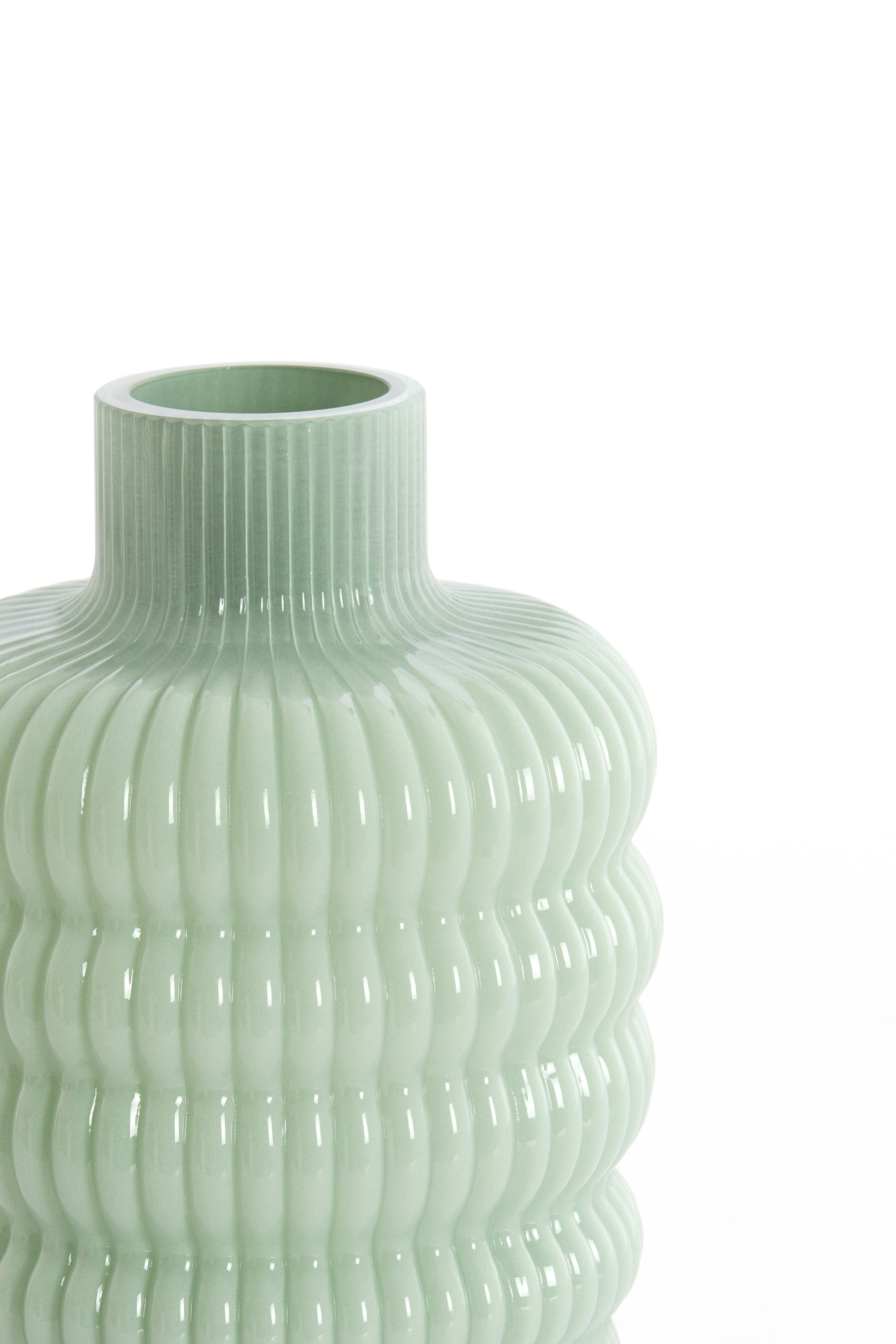 Lunette Mint Glass Vase