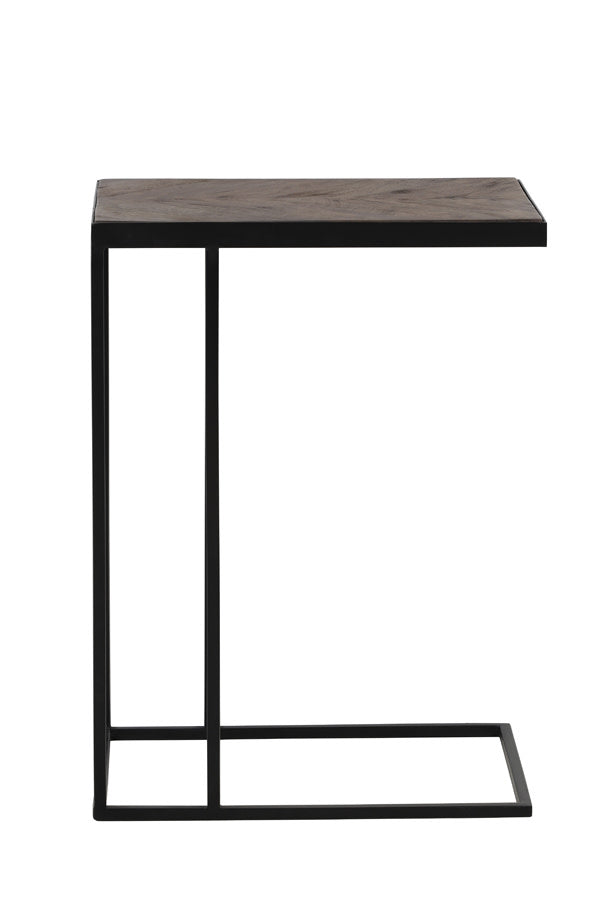 Chisa Brown/Black Mango Wood Rectangular Side Table