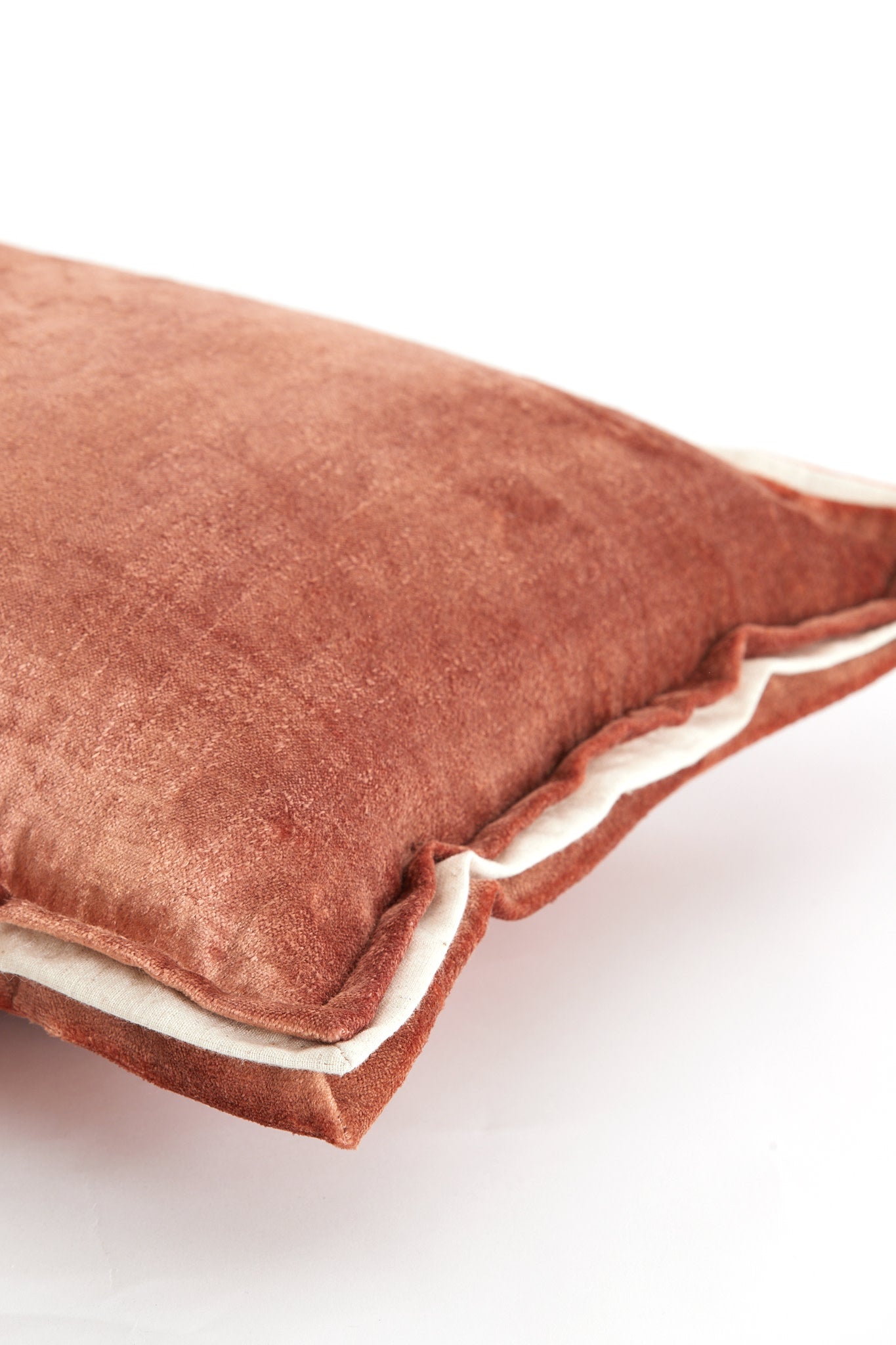 Baxley Dusty Pink Velvet & Natural Linen Rectangular Cushion 60x30cm