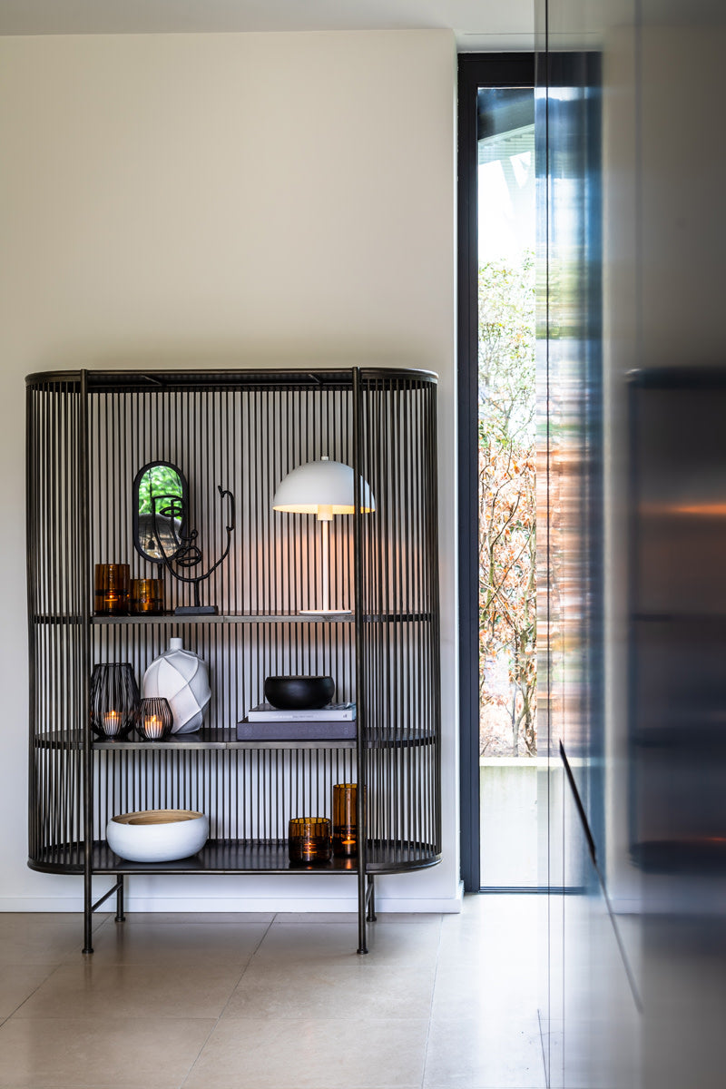 Yinthe Black Metal Open Display Unit 161cm