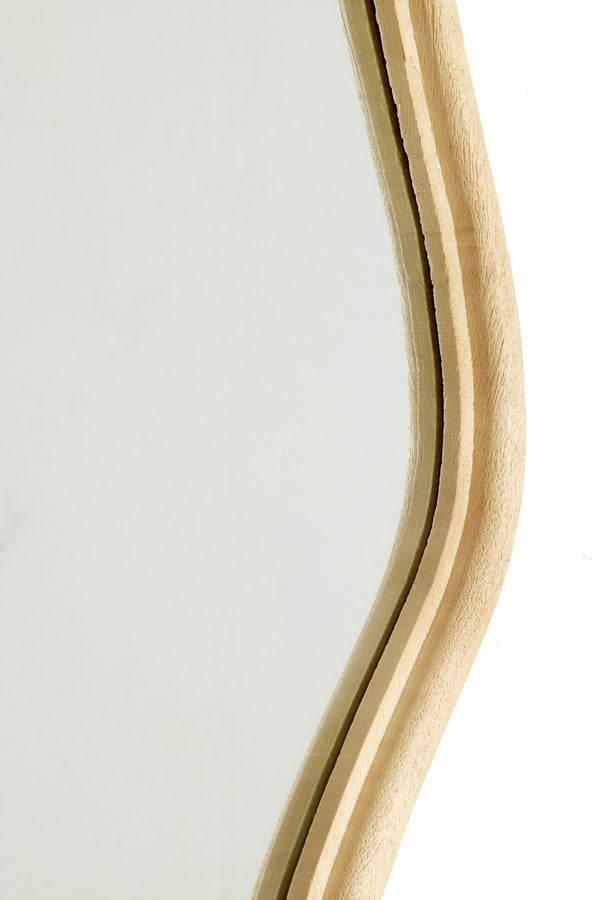 Celano Matt Natural Wood Wall Mirror 80cm