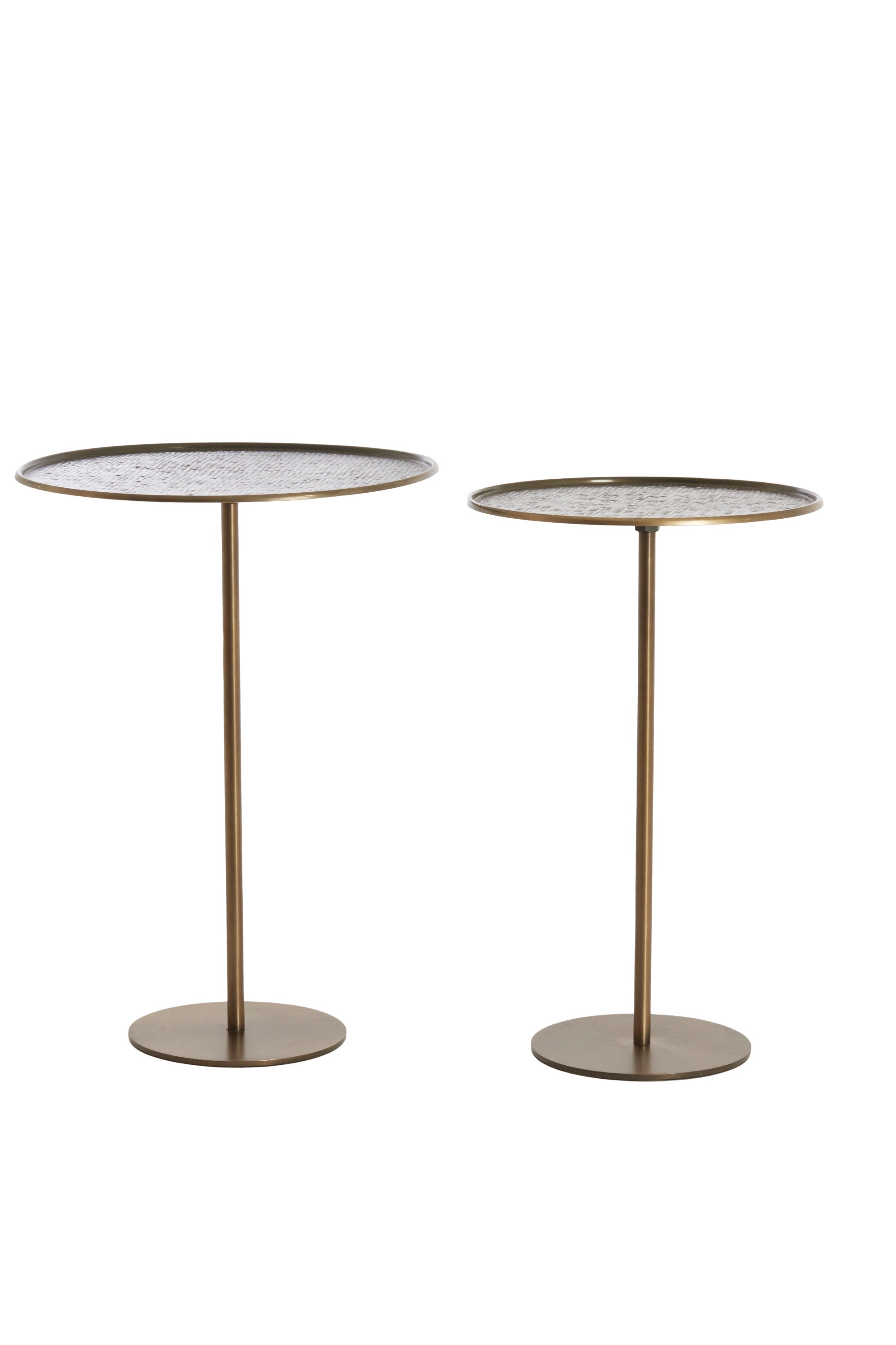 Lia Set of 2 Brown Bronze Metal Round Side Tables