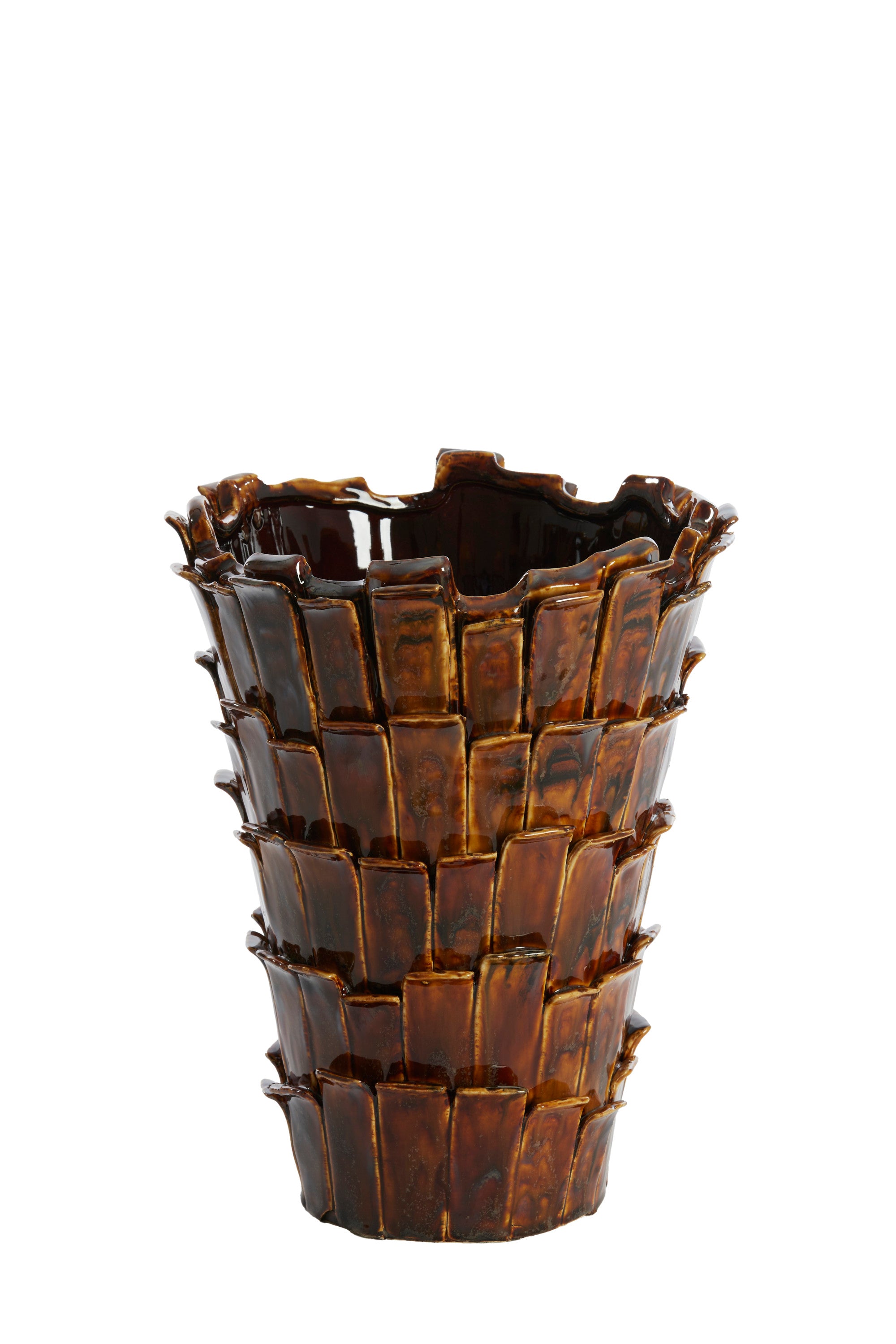 Banya Gloss Dark Brown Ceramic Vase 34cm