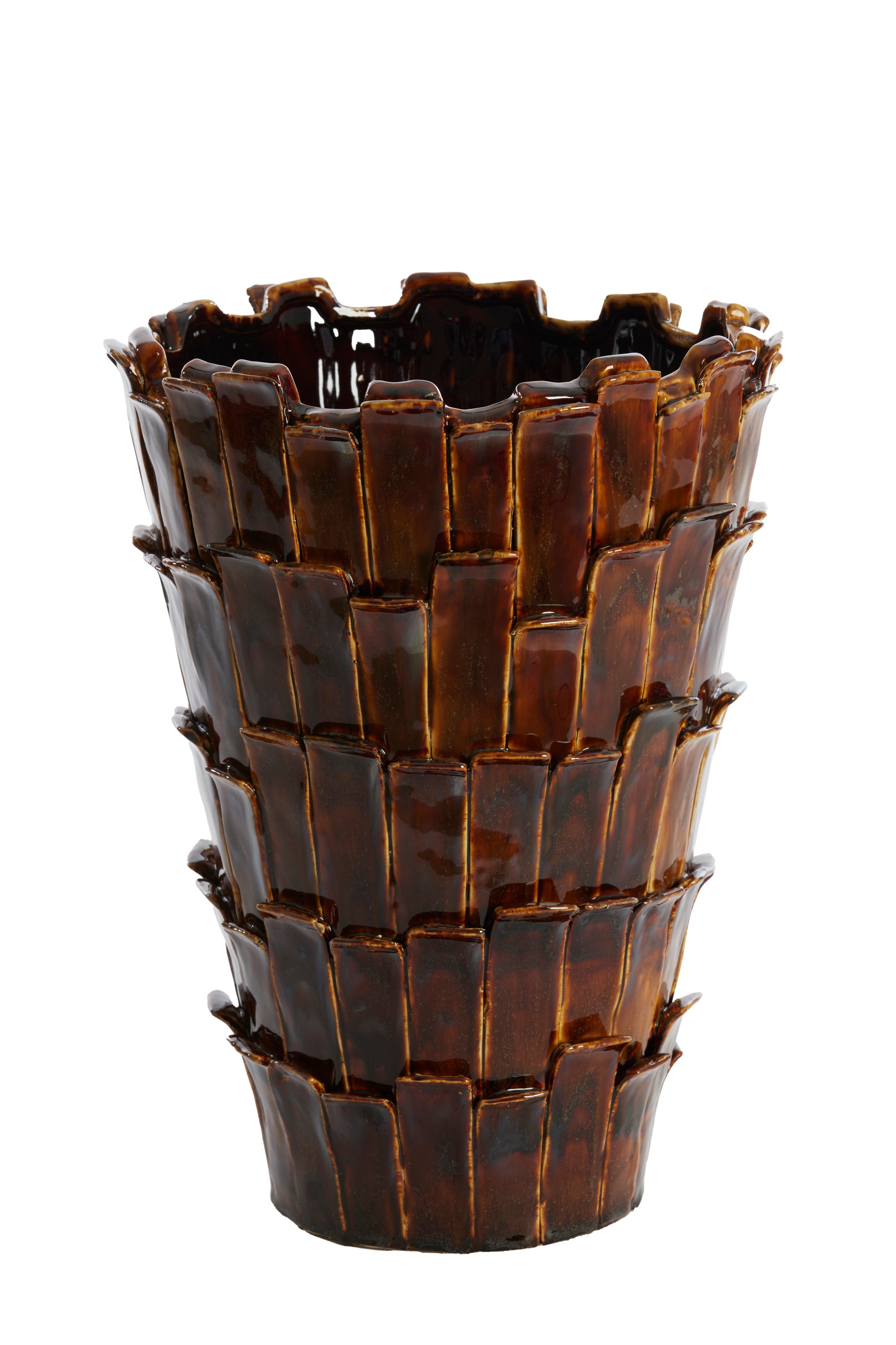 Banya Gloss Dark Brown Ceramic Vase 43cm