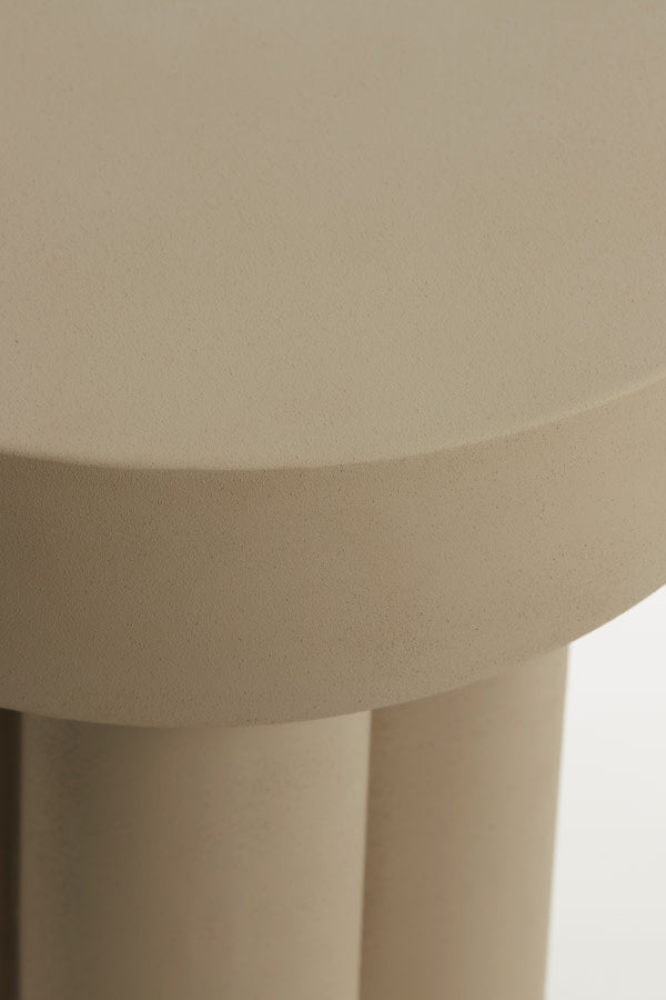 Mikola Matt Light Grey Metal Round Side Table