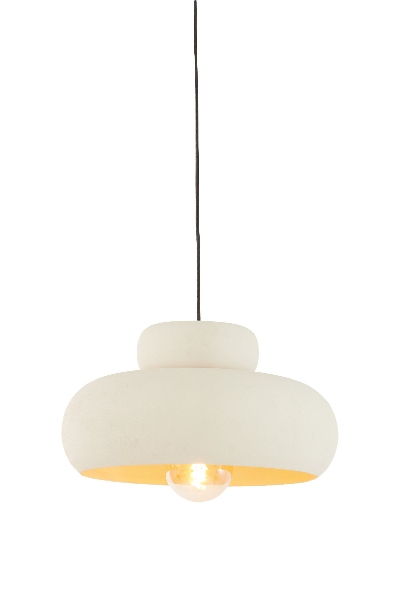 Neiva Matt Cream Metal Pendant Light 39cm