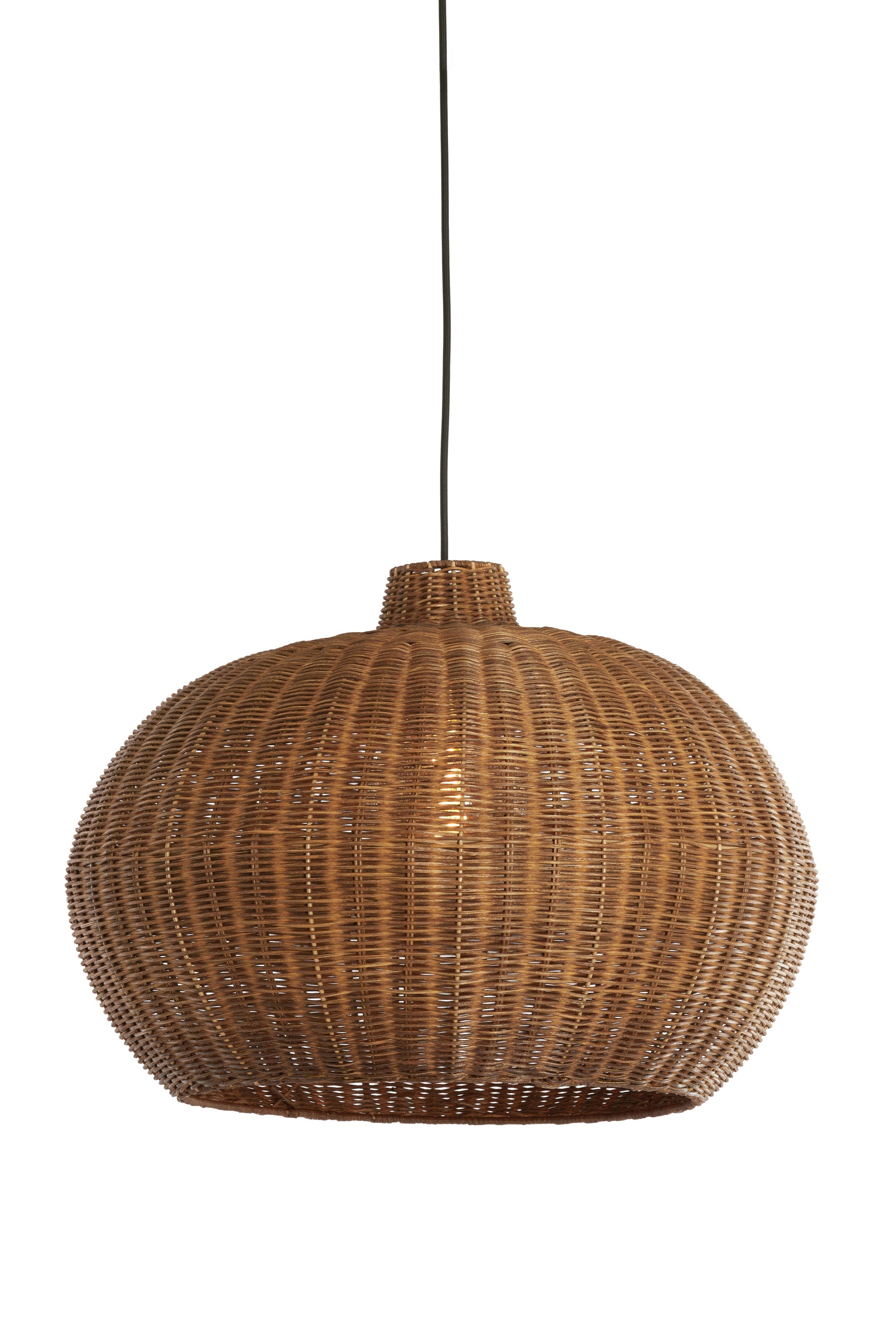 Melzor Dark Brown Rattan Pendant Light 55cm