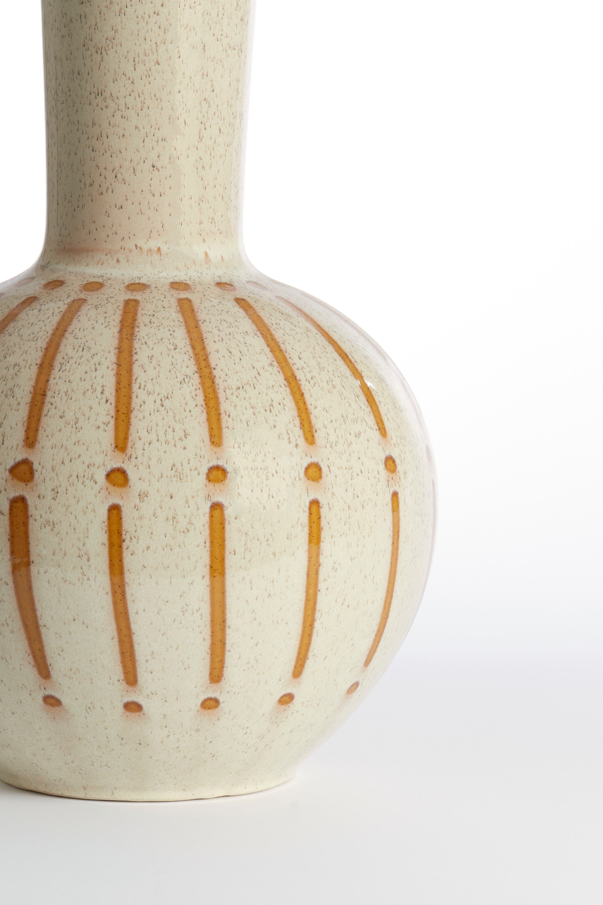Ulloa Gloss Cream & Brown Ceramic Vase 52cm