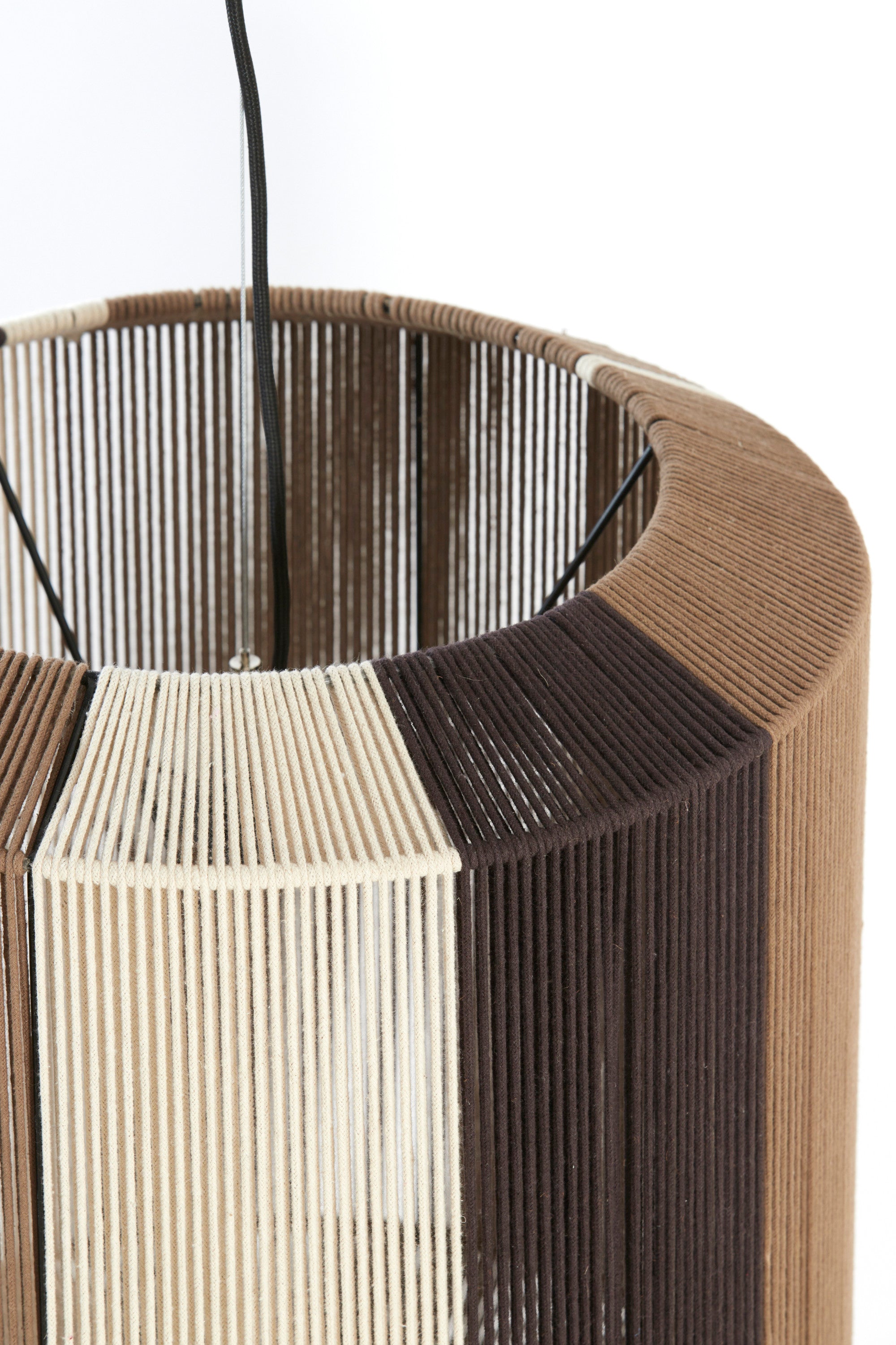 Kozana Brown & Cream Pendant Light 48cm