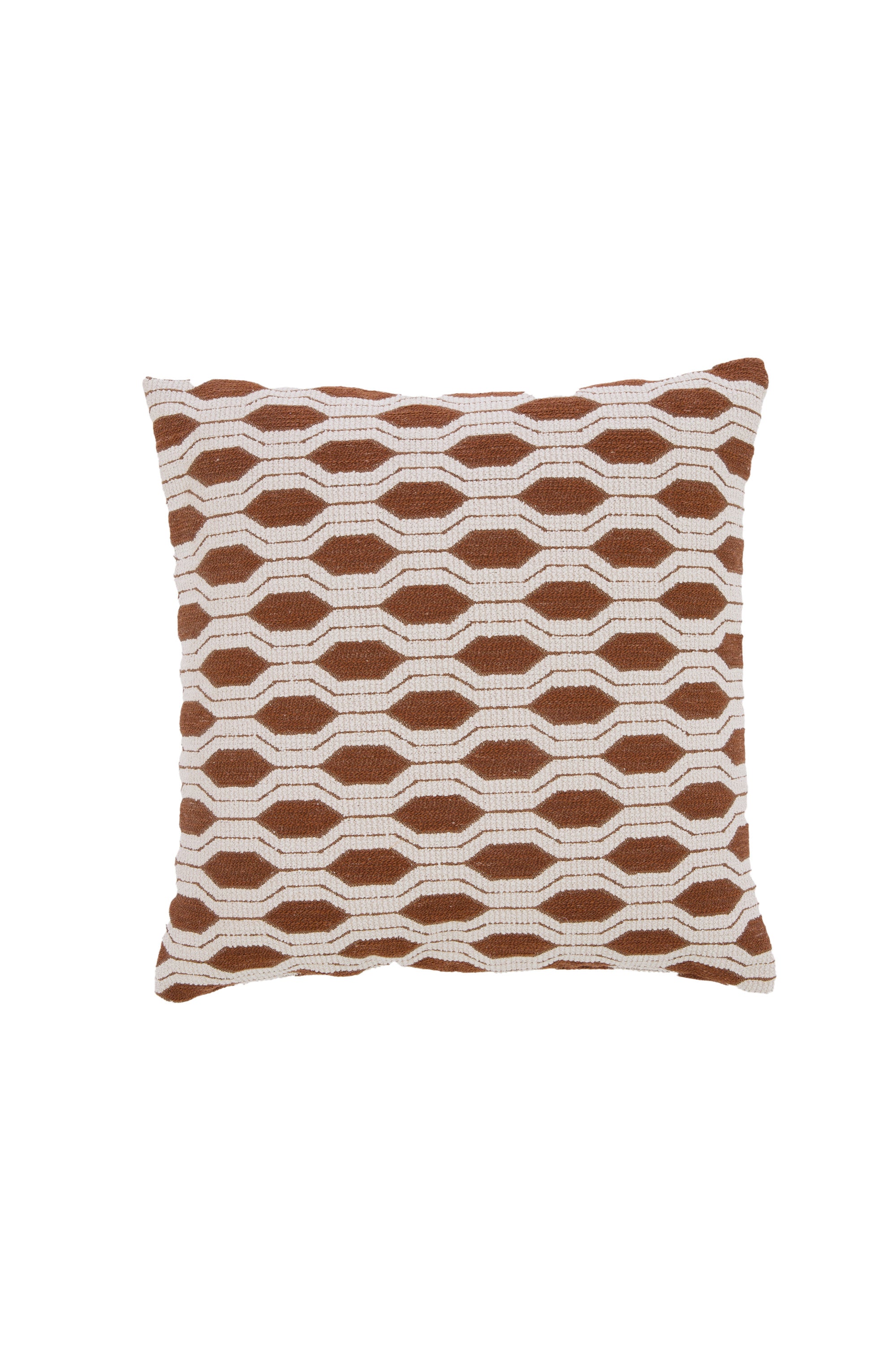 Renton Bronze & Cream Geometric Square Cushion 45x45cm