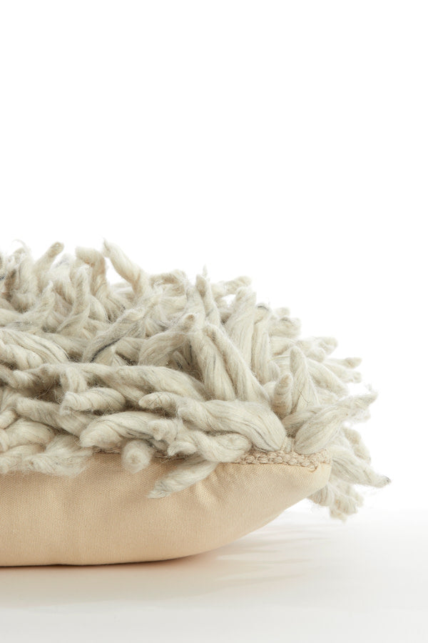 Comallo Natural Shaggy Rectangular Cushion 60x30cm