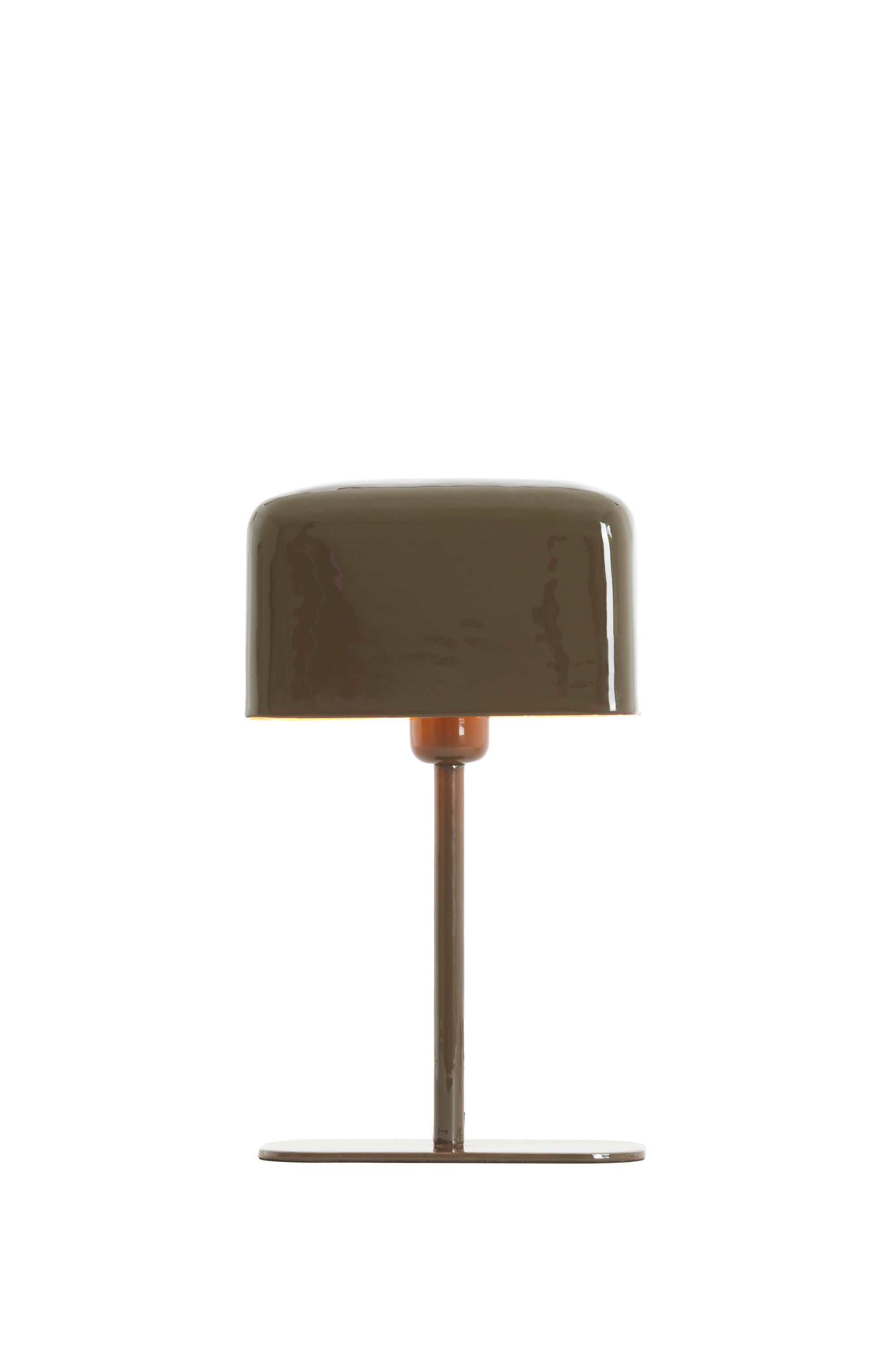 Elenie Gloss Dark Brown Metal Table Lamp 36cm