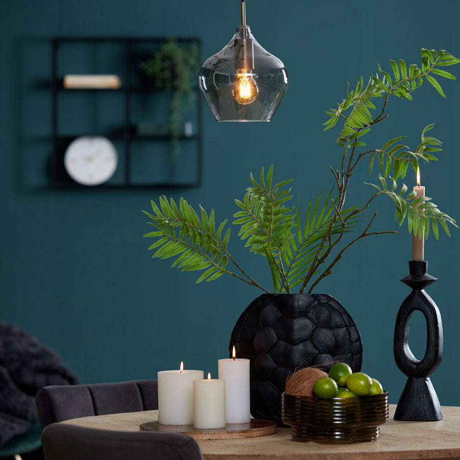 Rakel Antique Bronze & Smoked Glass Pendant Light 20cm