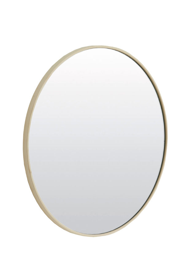 Espejo Clear & Cream Glass Round Wall Mirror 116cm