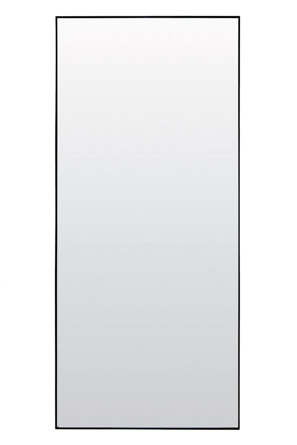 Zeneta Clear Glass & Black Rectangular Full Length Leaner Mirror 180cm