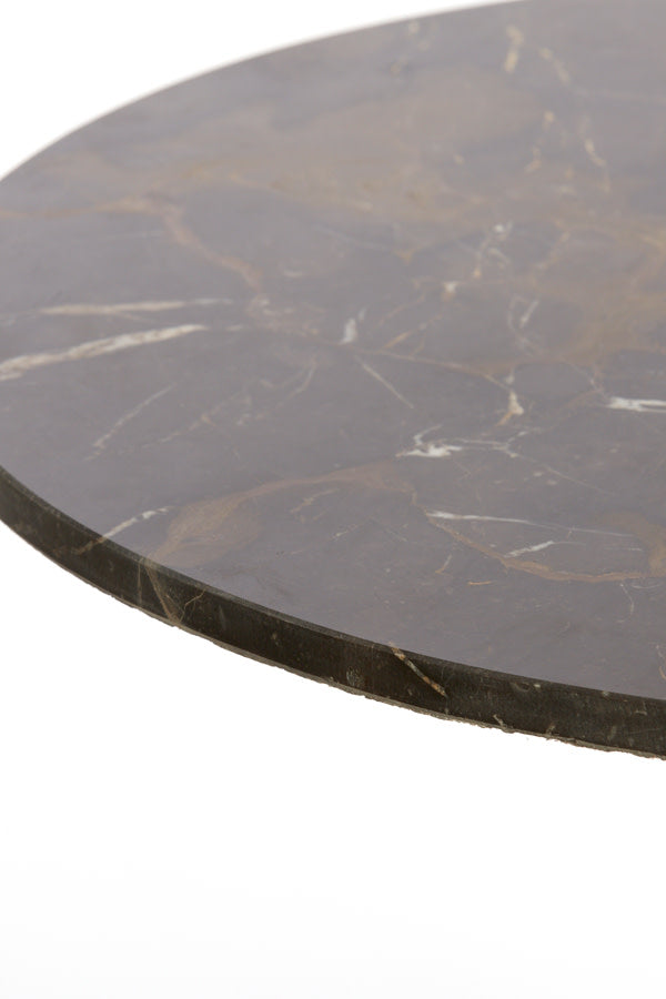 Pazo Dark Brown Marble Round Coffee Table