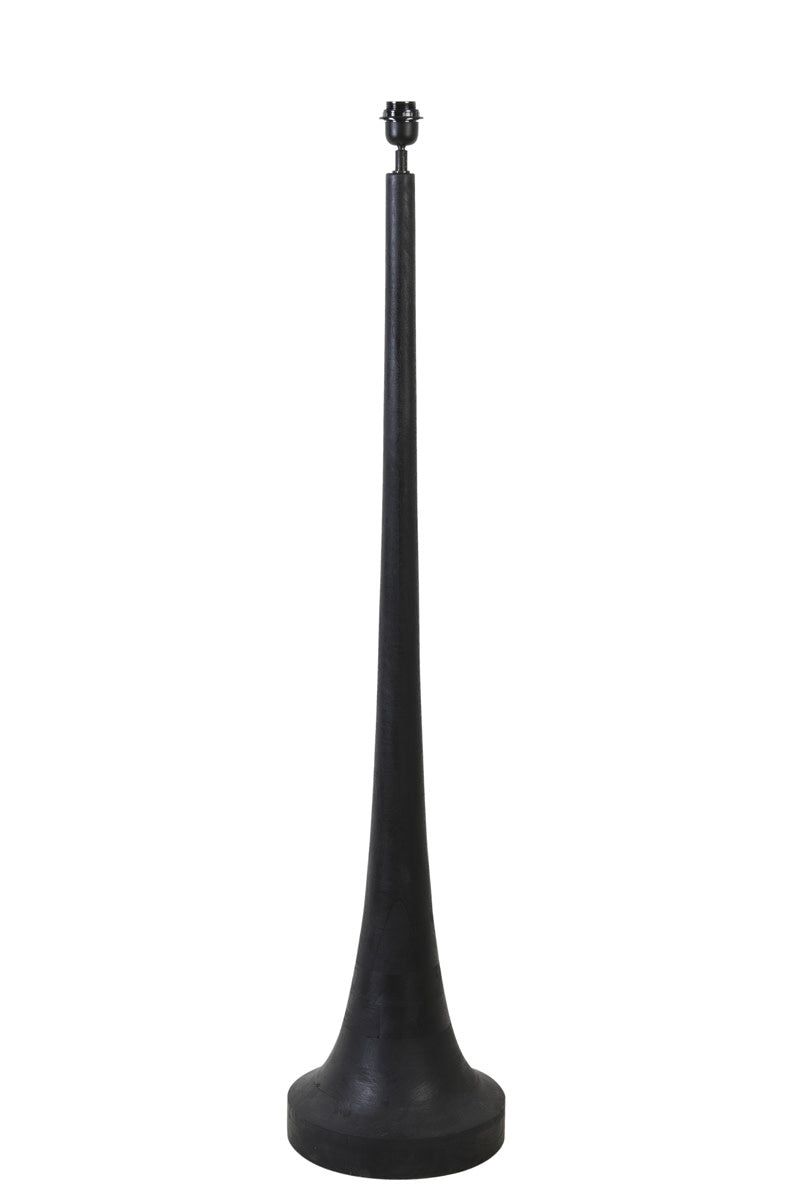 Jovany Matt Black Wood Floor Lamp Base