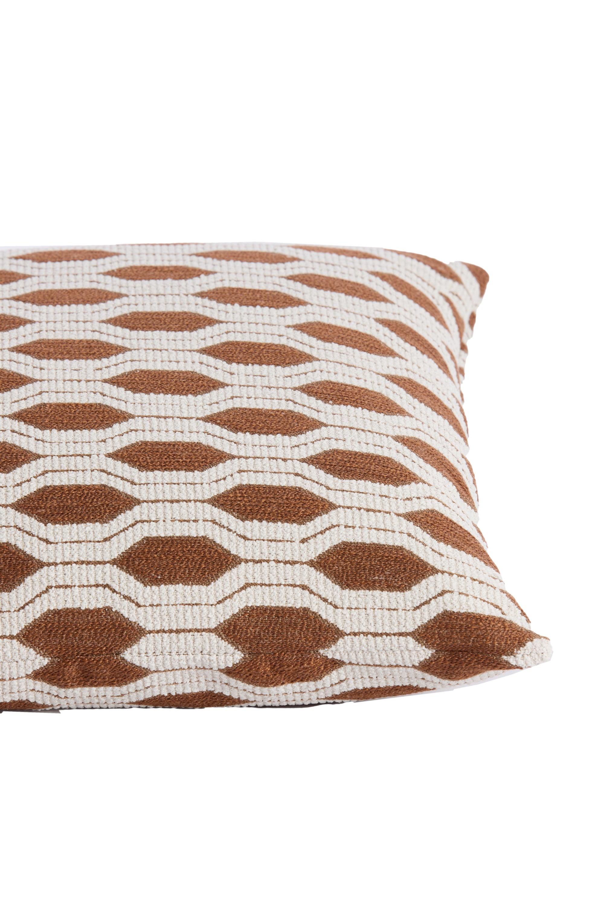 Renton Bronze & Cream Geometric Square Cushion 45x45cm