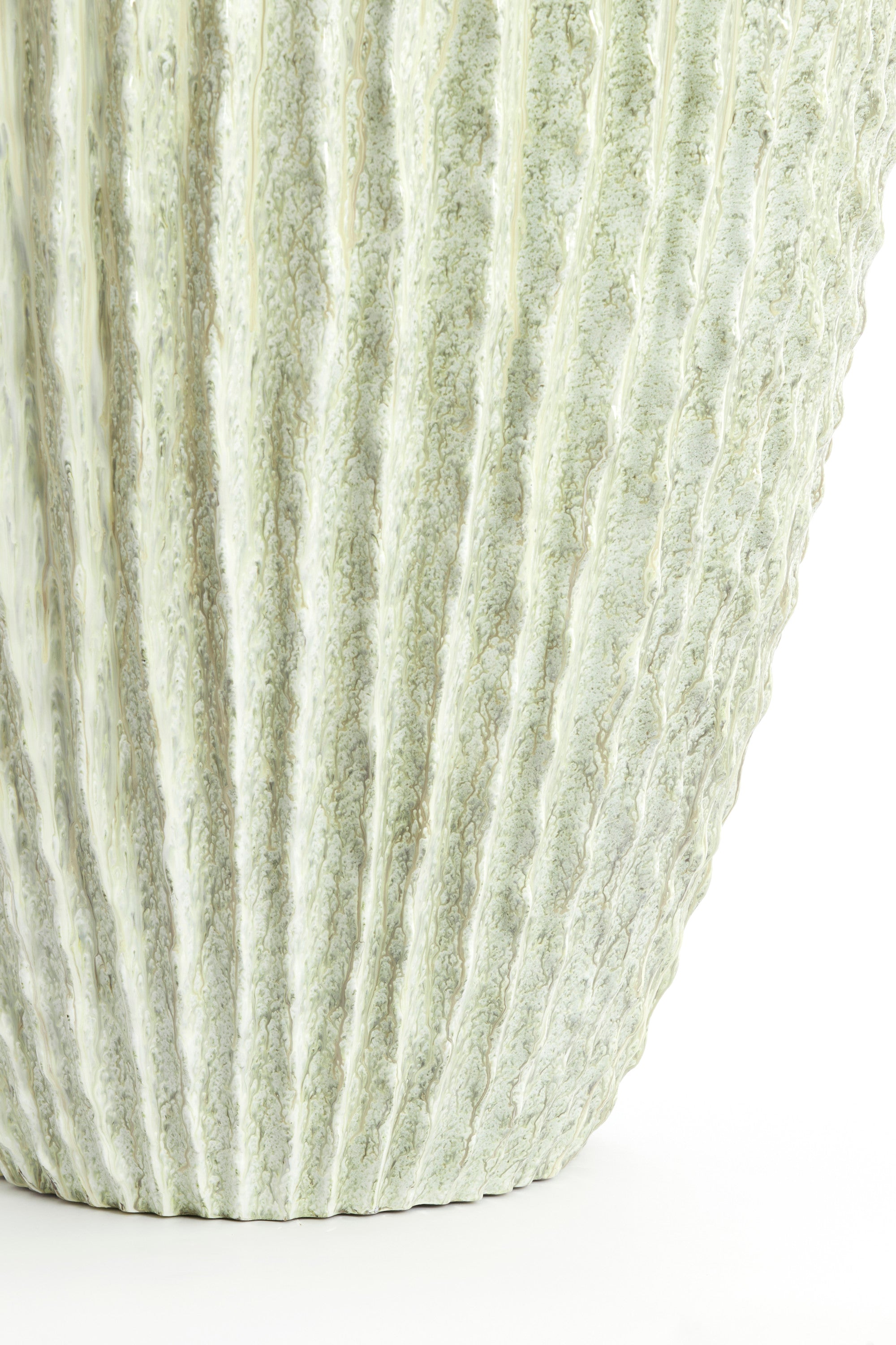 Cacti Gloss Mint Green Ribbed Decorative Planter 88cm