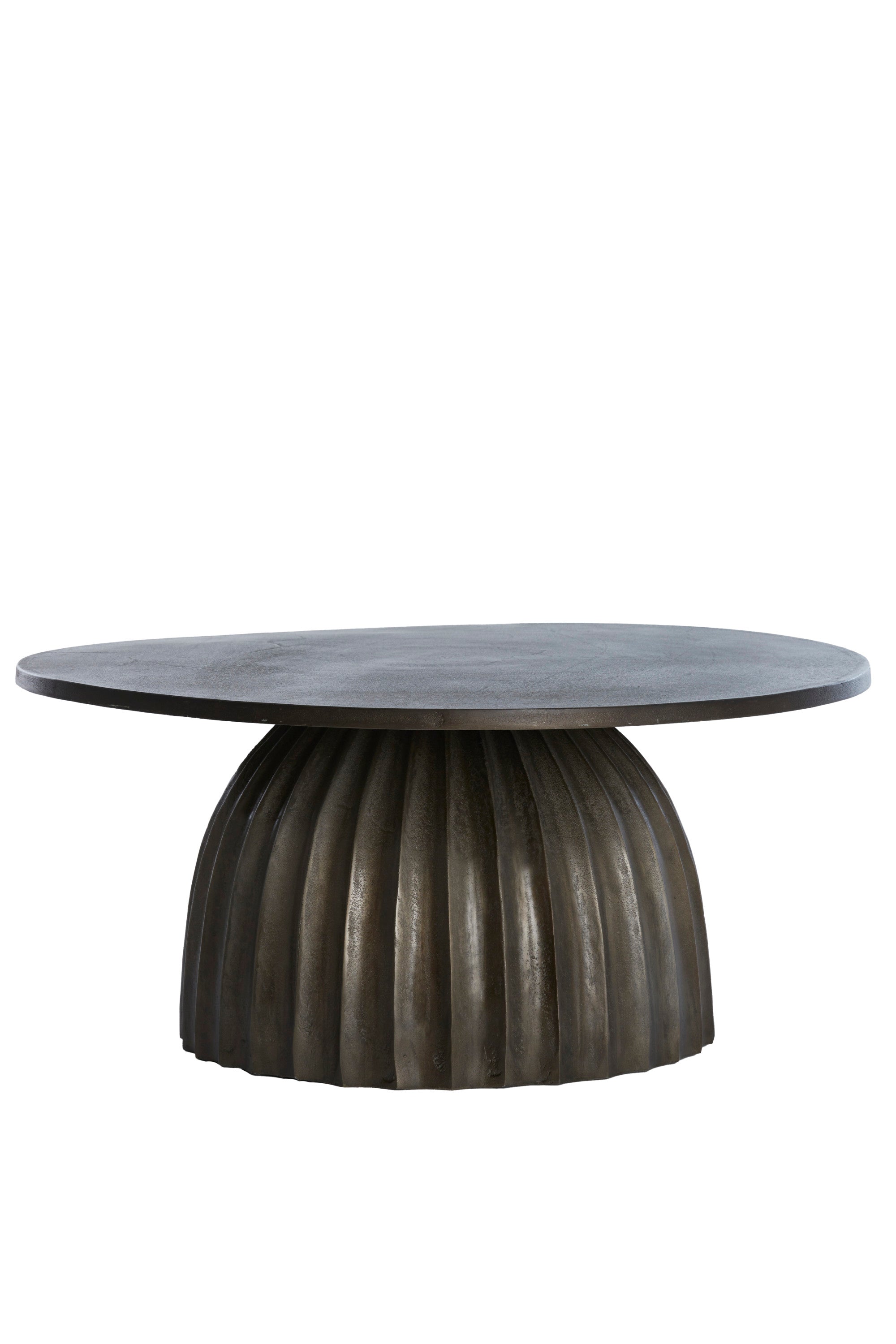 Veglia Matt Dark Brown Metal Round Side Table 33.5cm