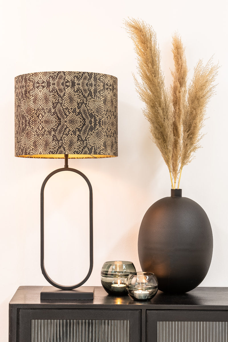 Jamiri Matt Black Metal Table Lamp Base 55cm