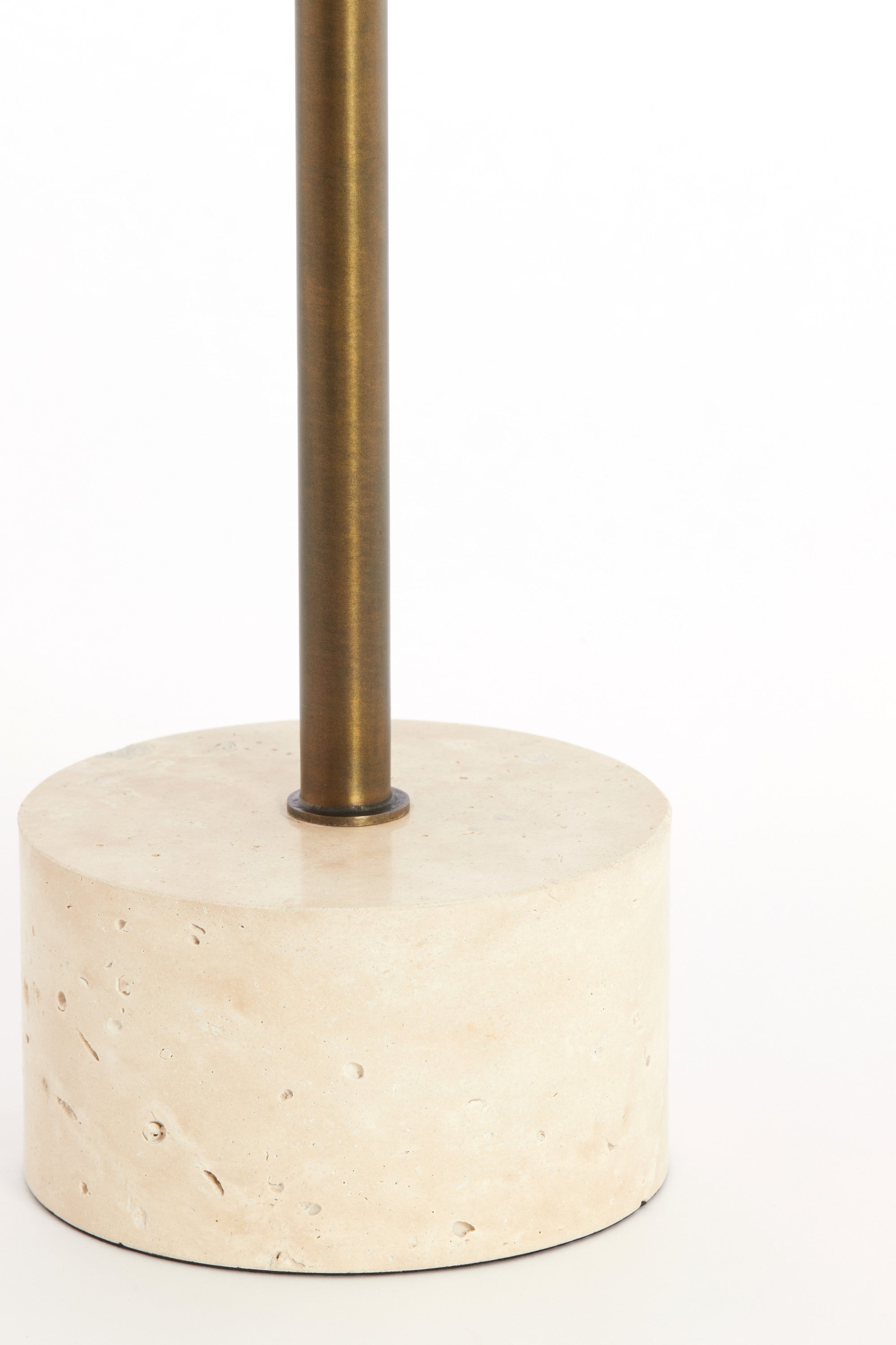 Civita Sand Travertine & Brown Bronze Side Table