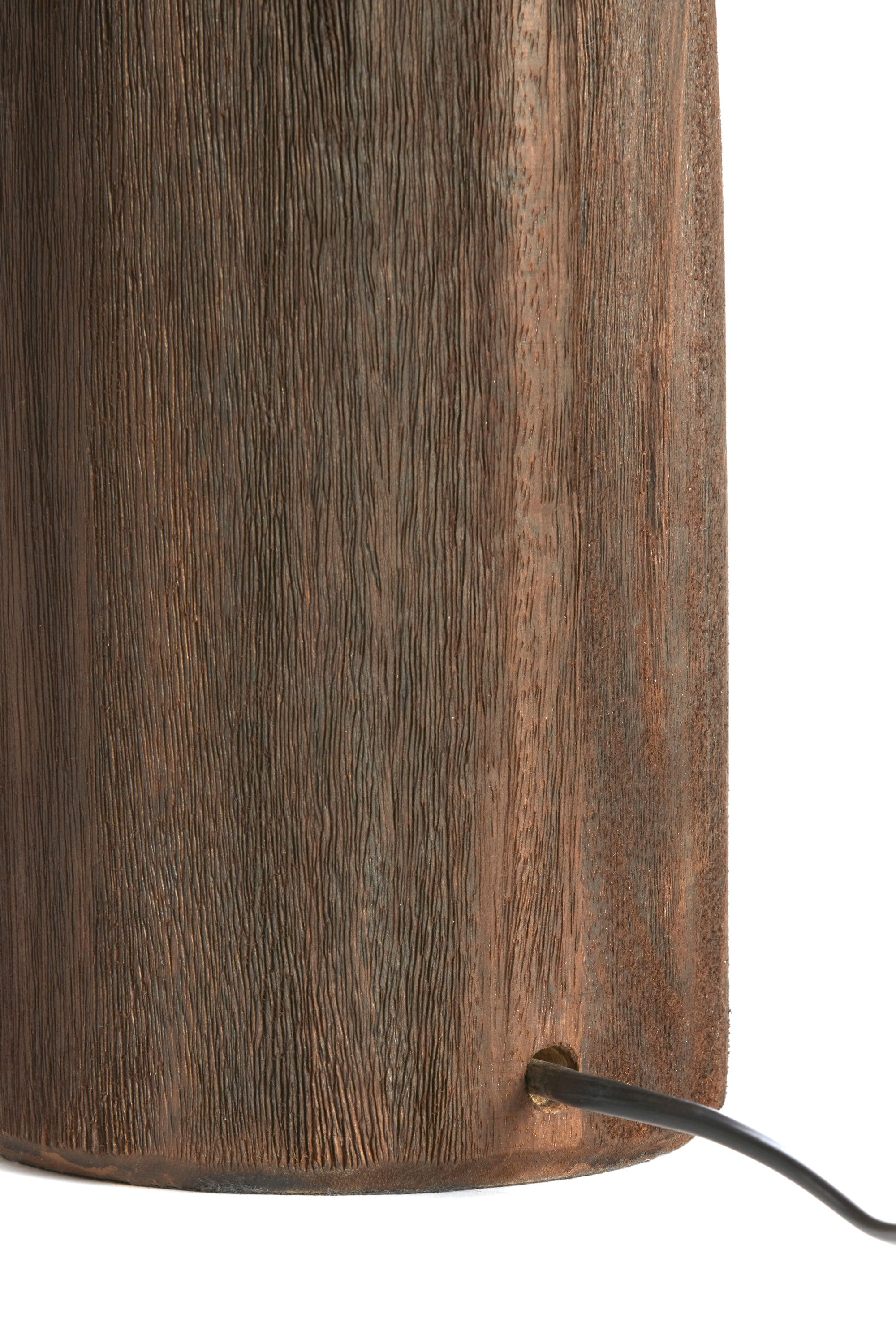Trapani Matt Dark Brown Wood Table Lamp Base 45cm
