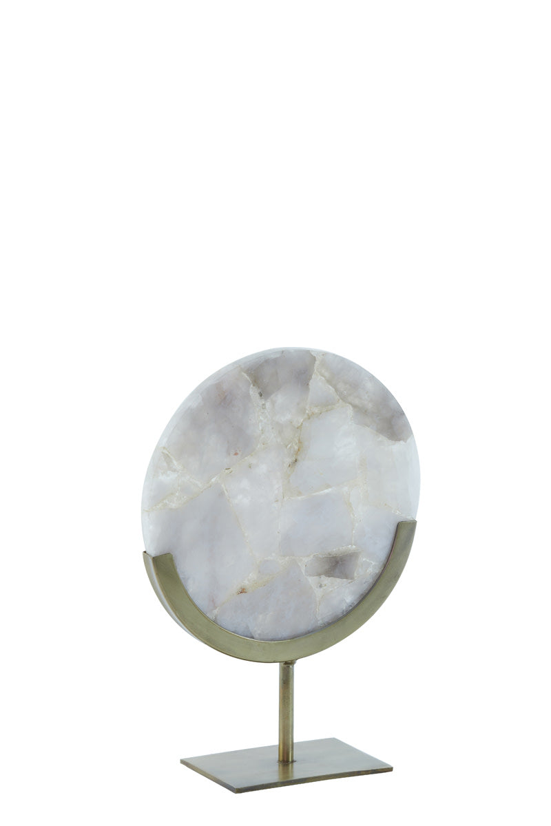Gouya Grey Agate & Antique Bronze Ornament on Stand