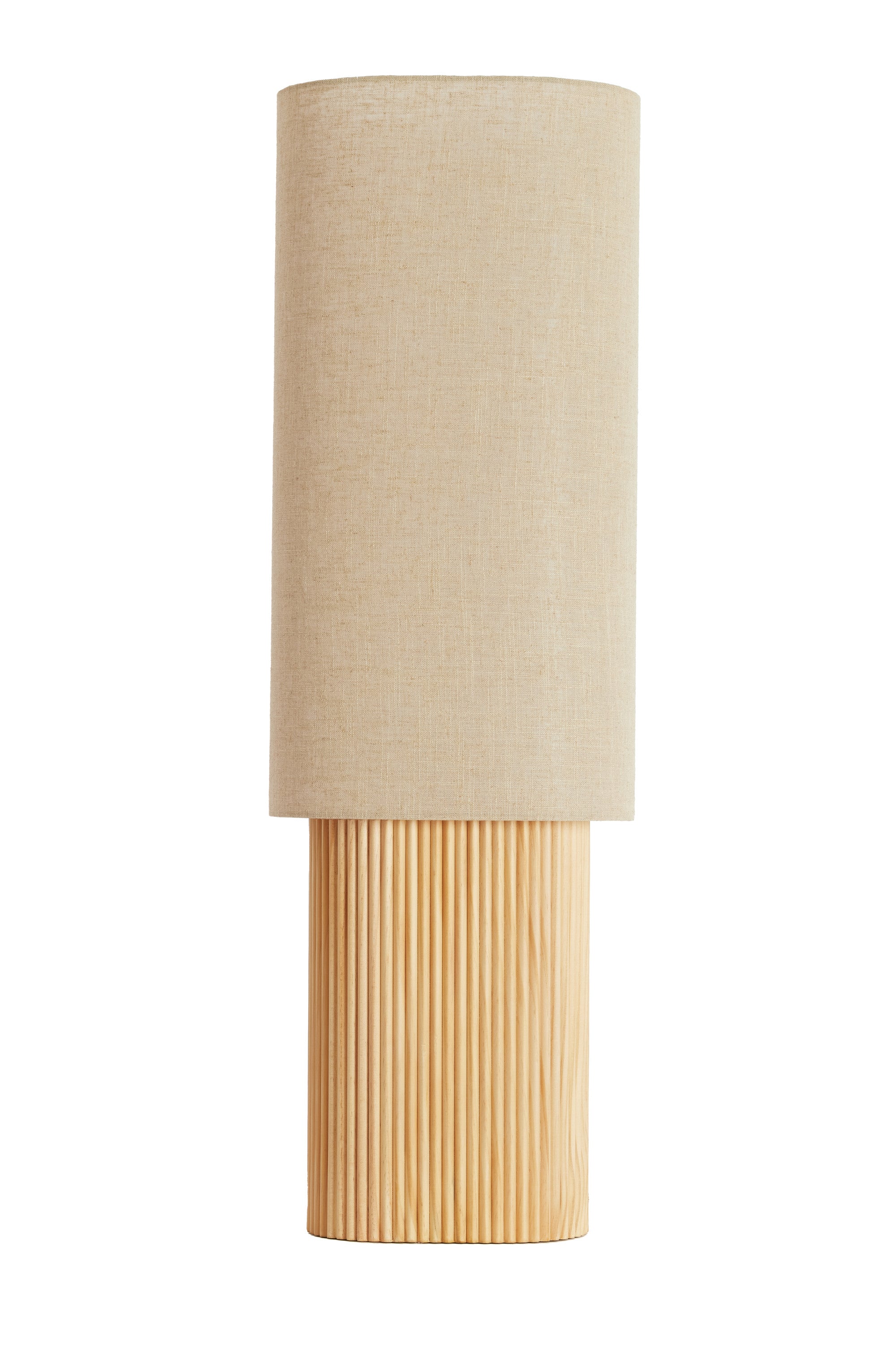 Laslo Natural Wood & Linen Table Lamp 94cm
