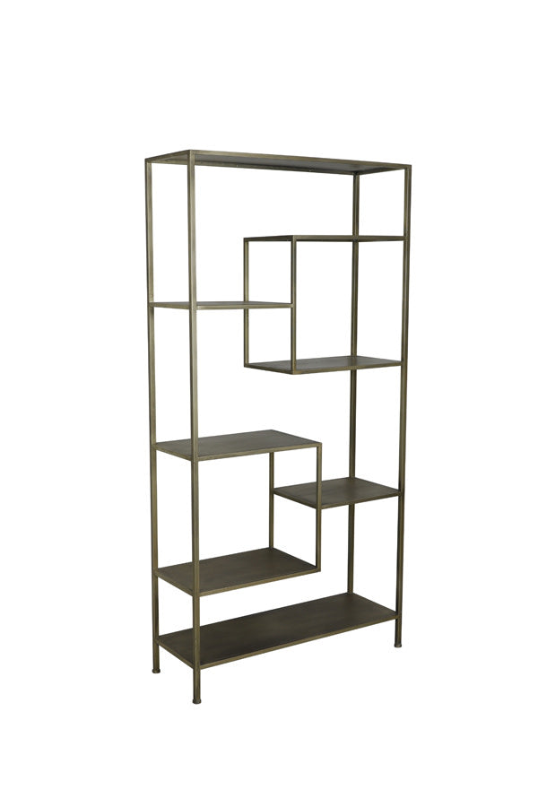 Yvana Antique Gold Metal Open Display Unit