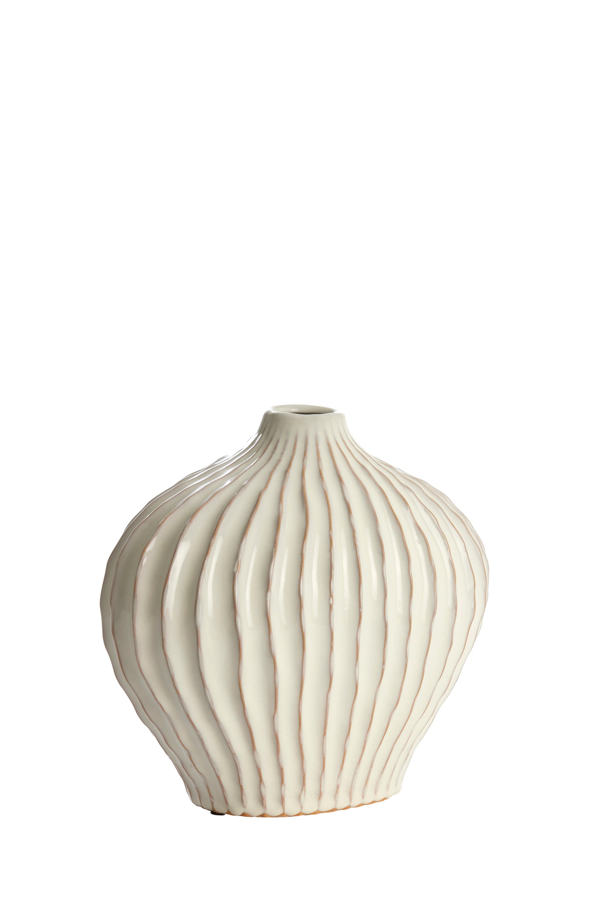 Lorito Cream Ceramic Vase 25cm